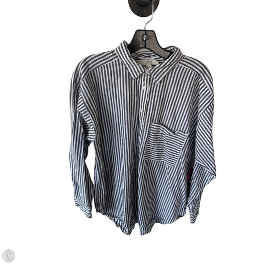 Top Long Sleeve By Loft In Brown & White, Size: M