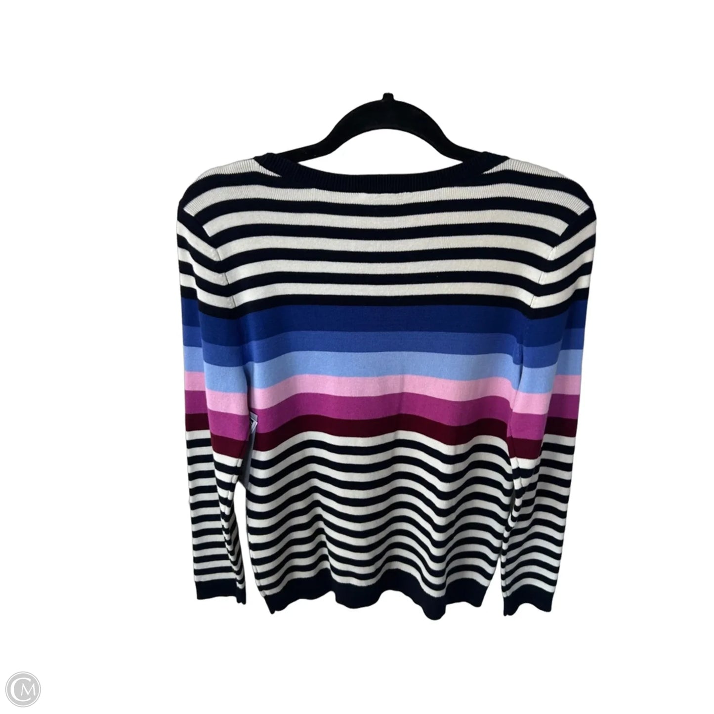 Sweater By Talbots In Blue & White, Size: Mp