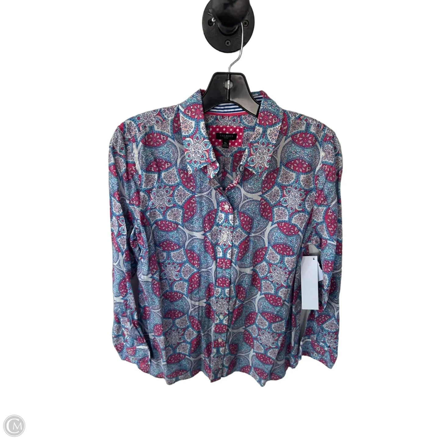 Top Long Sleeve By Talbots In Blue & Pink, Size: Mp