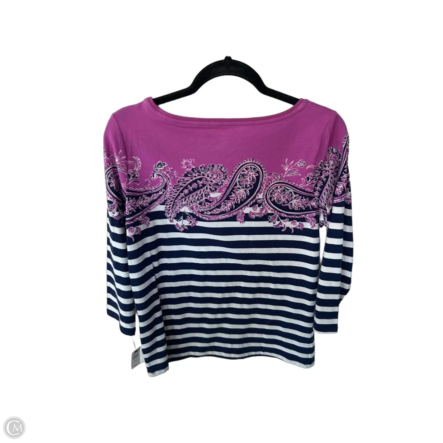 Top 3/4 Sleeve By Talbots In Blue & Purple, Size: Mp