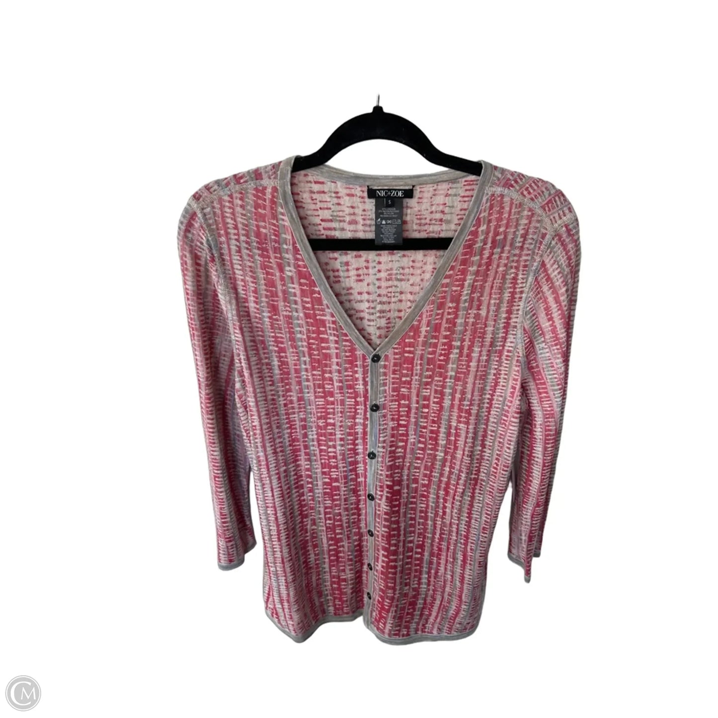 Cardigan By Nic + Zoe In Grey & Red, Size: S