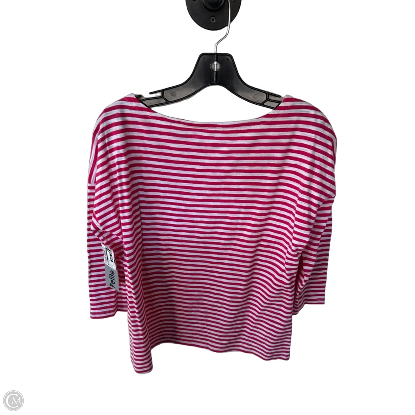 Top 3/4 Sleeve By Talbots In Pink & White, Size: Mp