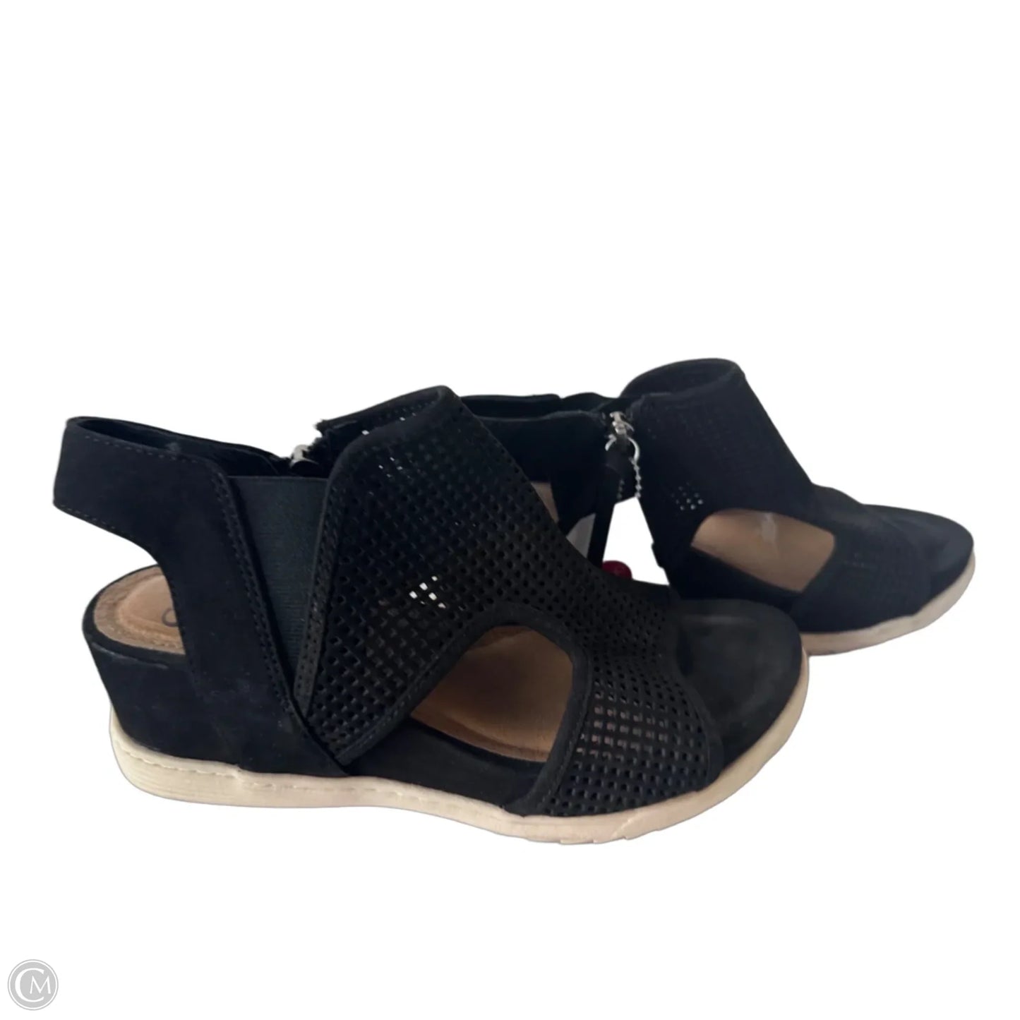 Sandals Heels Wedge By Sofft In Black, Size: 6.5