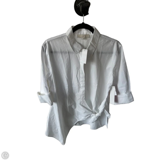 Top 3/4 Sleeve By Loft In White, Size: M