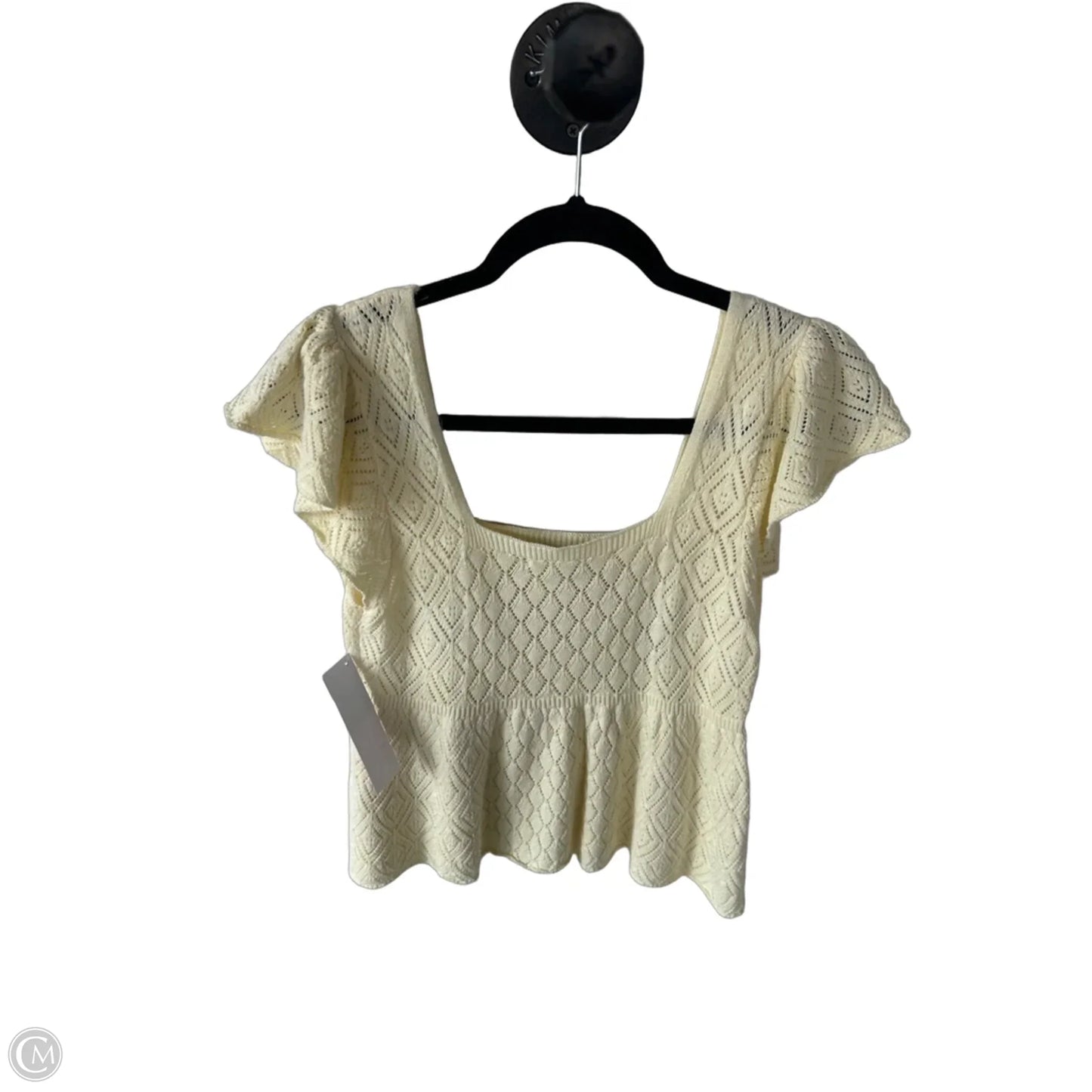 Sweater Short Sleeve By Altard State In Yellow, Size: M