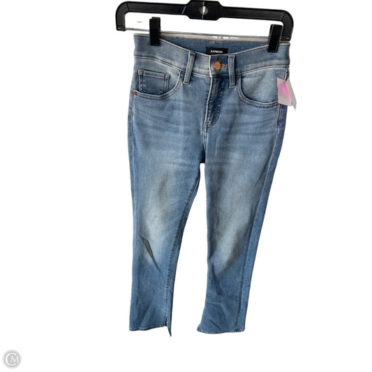 Jeans Flared By Express In Blue Denim, Size: 0