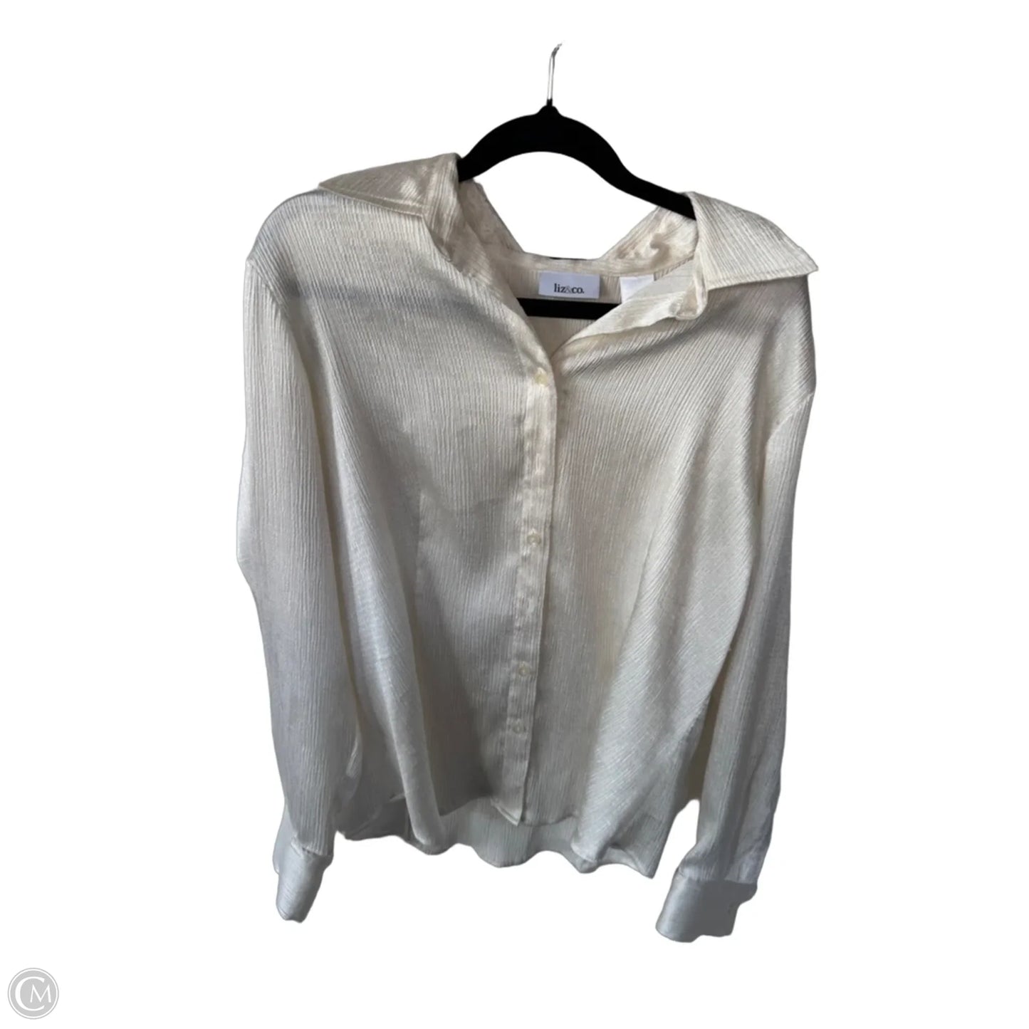 Top Long Sleeve By Liz And Co In Cream, Size: M