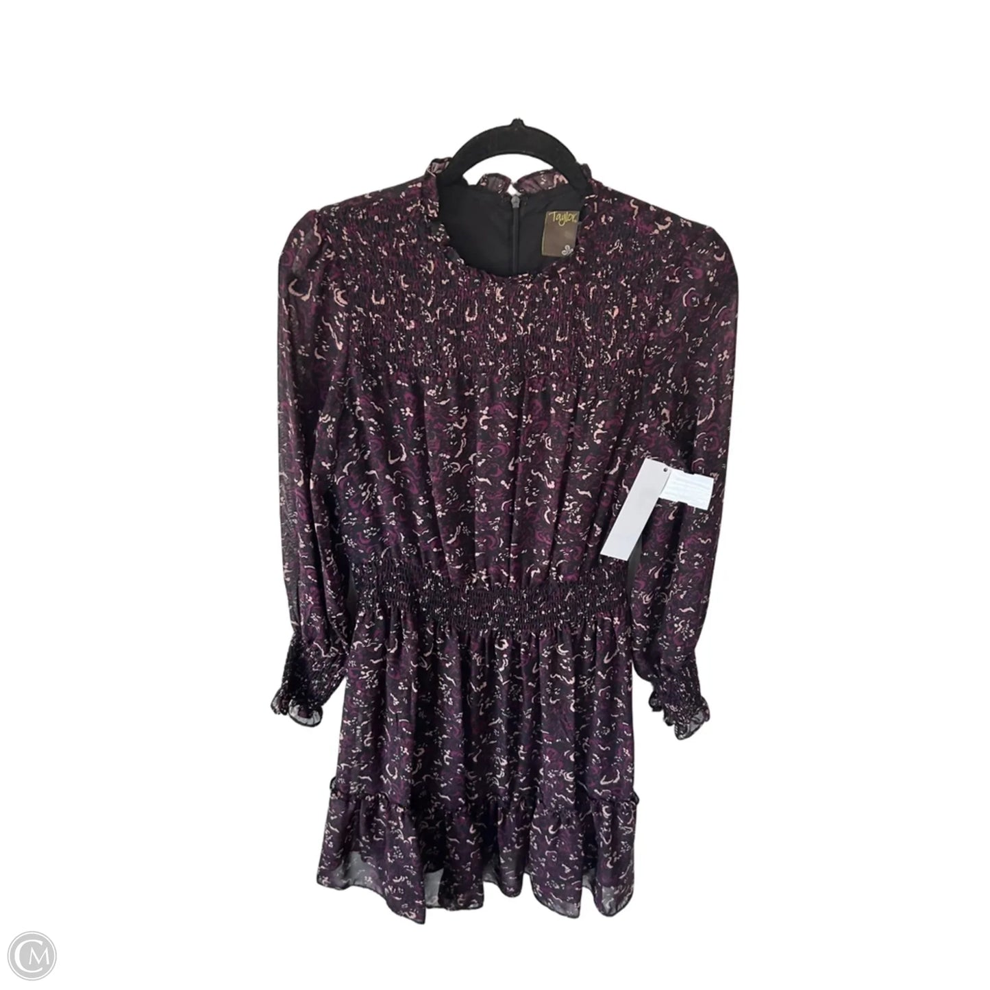 Dress Work By Taylor In Black & Purple, Size: M