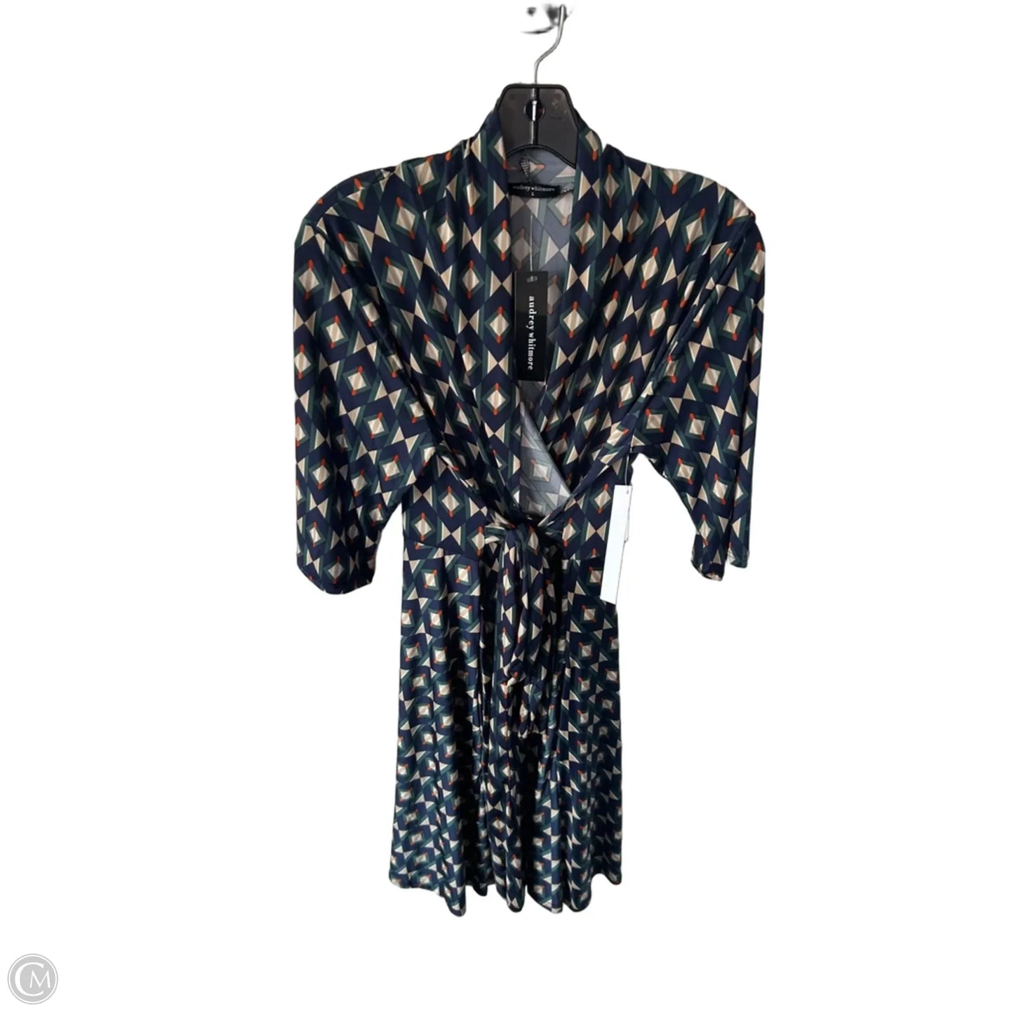 Dress Casual Midi By Clothes Mentor In Green & Tan, Size: L