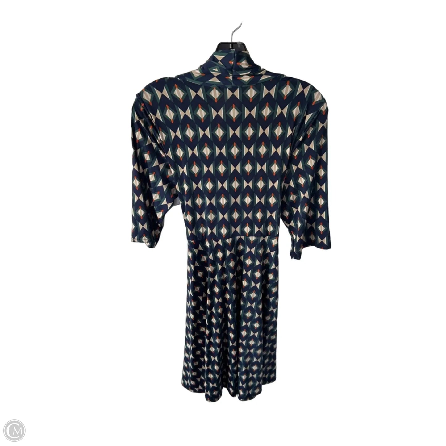 Dress Casual Midi By Clothes Mentor In Green & Tan, Size: L