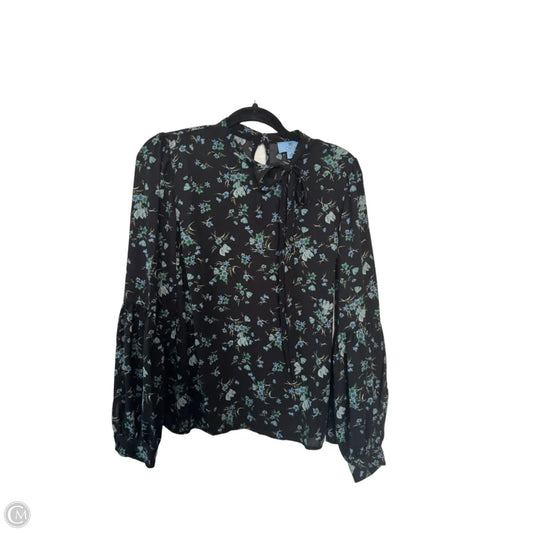 Top Long Sleeve By Cece In Black & Green, Size: M