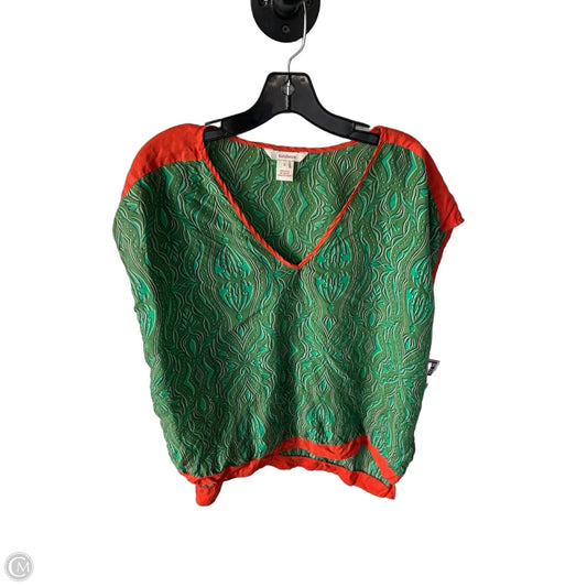 Top Short Sleeve By Sundance In Green & Orange, Size: L