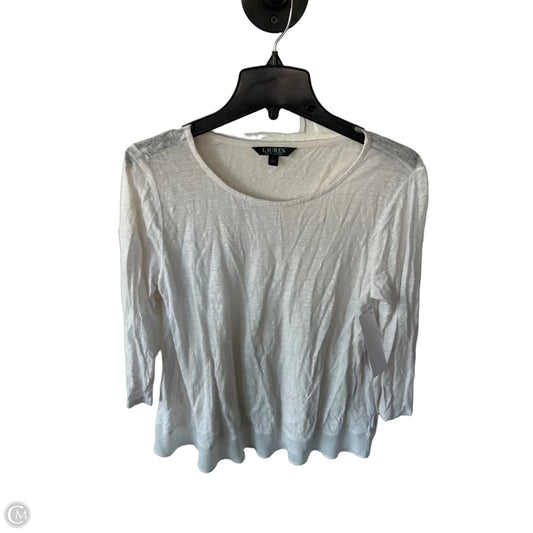 Top 3/4 Sleeve By Lauren By Ralph Lauren In Tan, Size: L