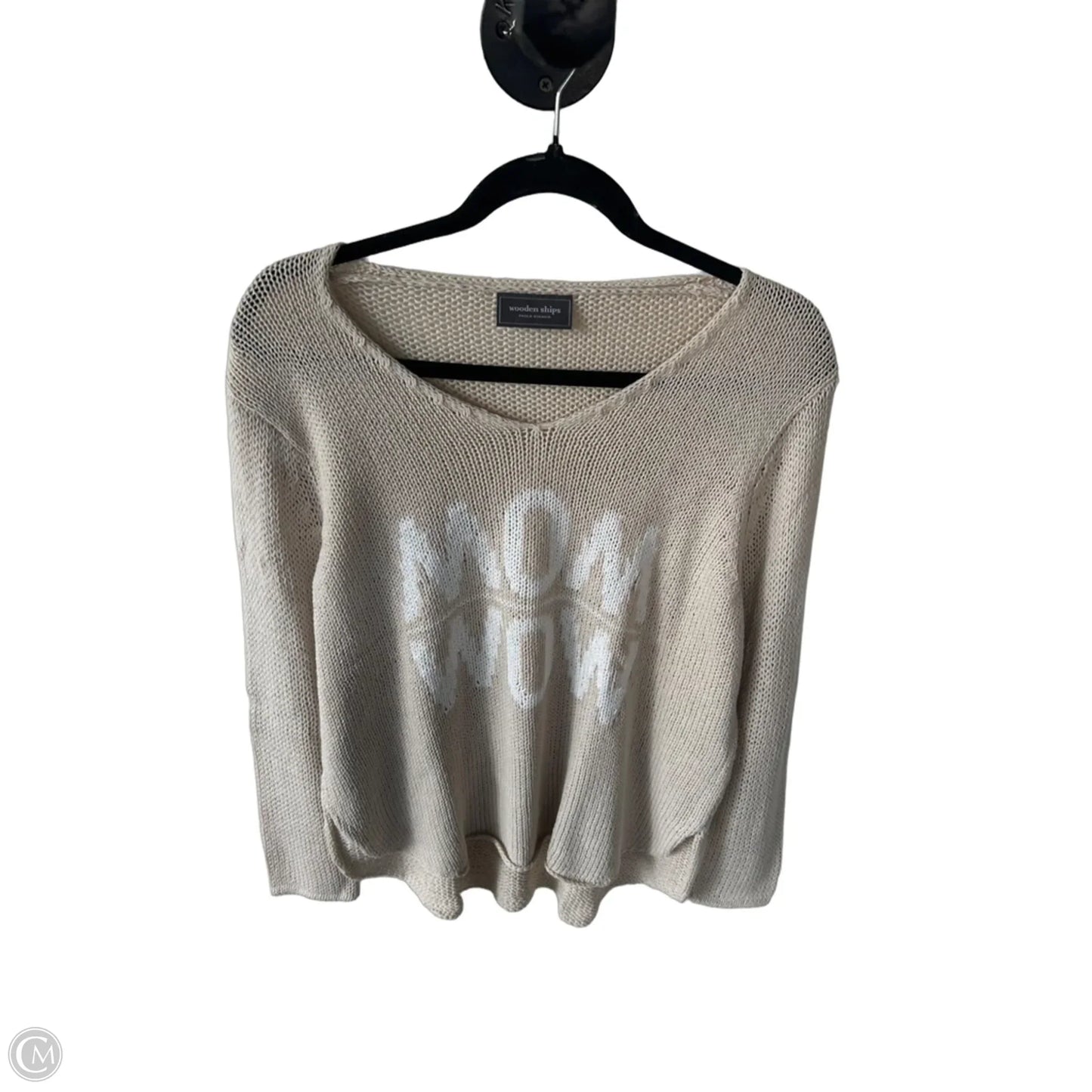 Sweater By Wooden Ships In Tan & White, Size: S