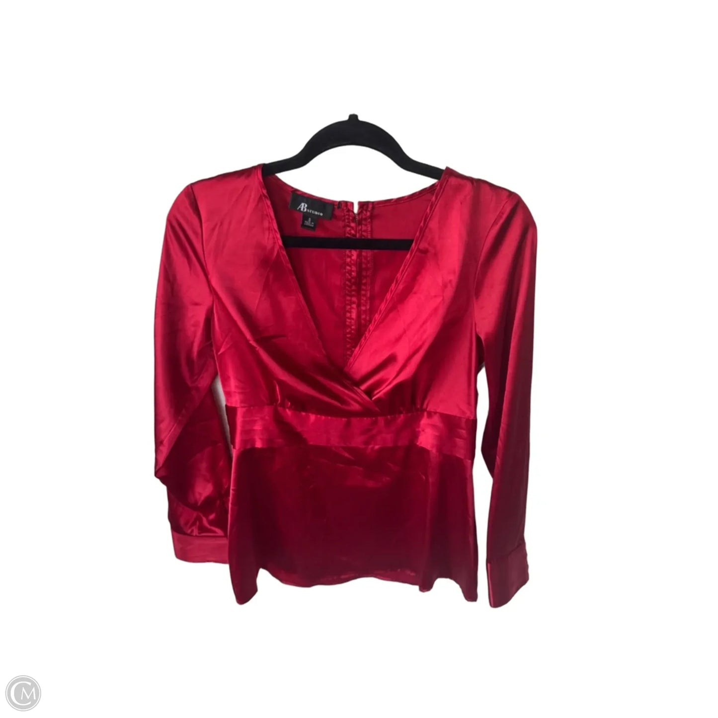 Top Long Sleeve By Ab Studio In Red, Size: S