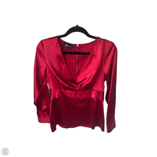 Top Long Sleeve By Ab Studio In Red, Size: S