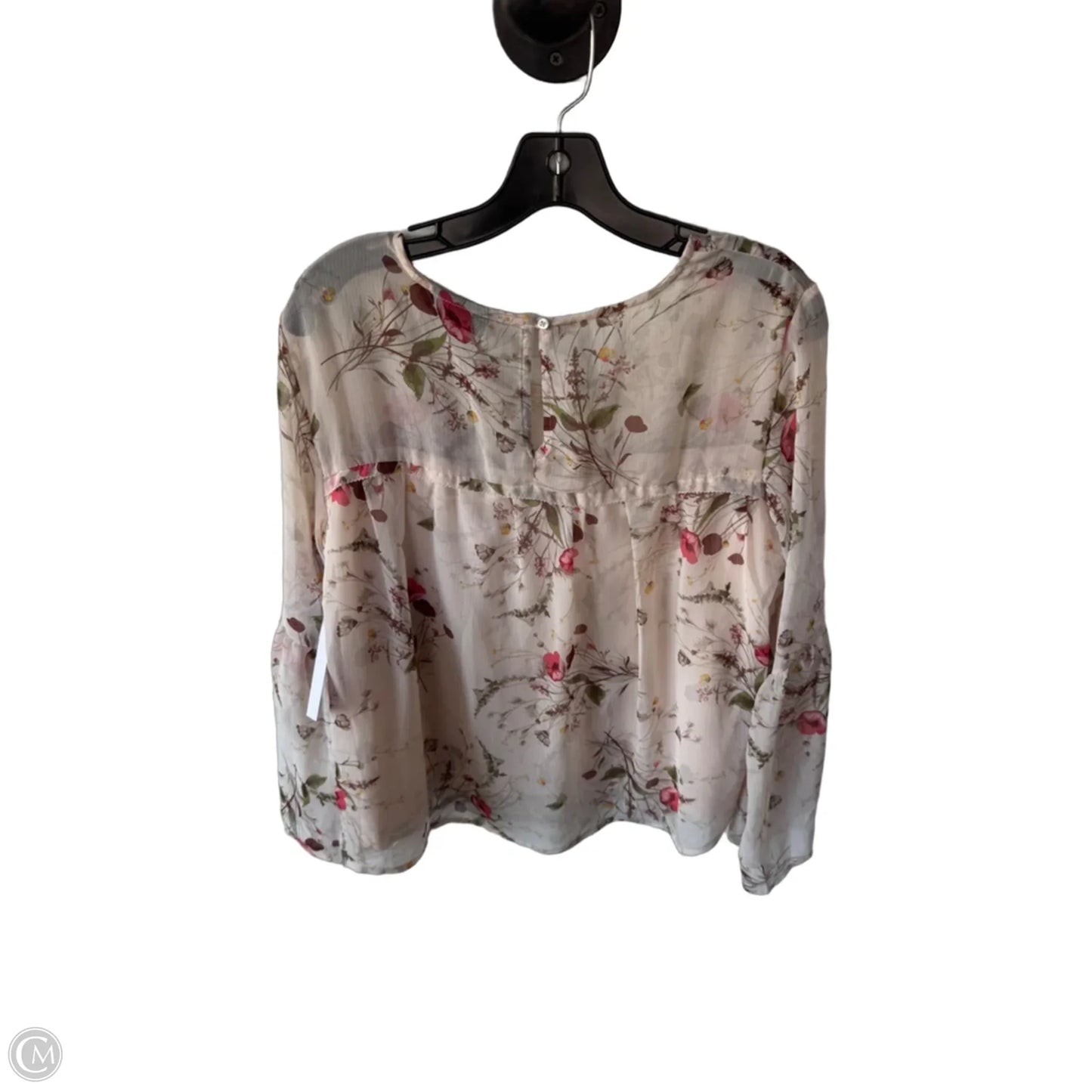 Top Long Sleeve By Bobeau In Pink & Red, Size: M