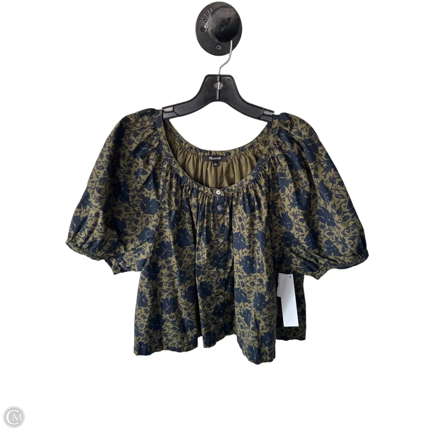 Top Short Sleeve By Madewell In Blue & Green, Size: L