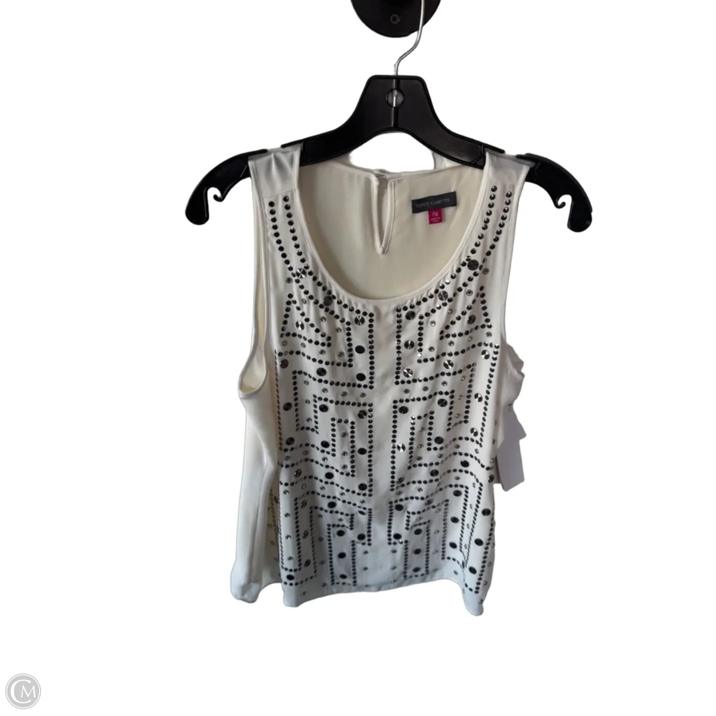 Top Sleeveless By Vince Camuto In Silver & White, Size: Mp