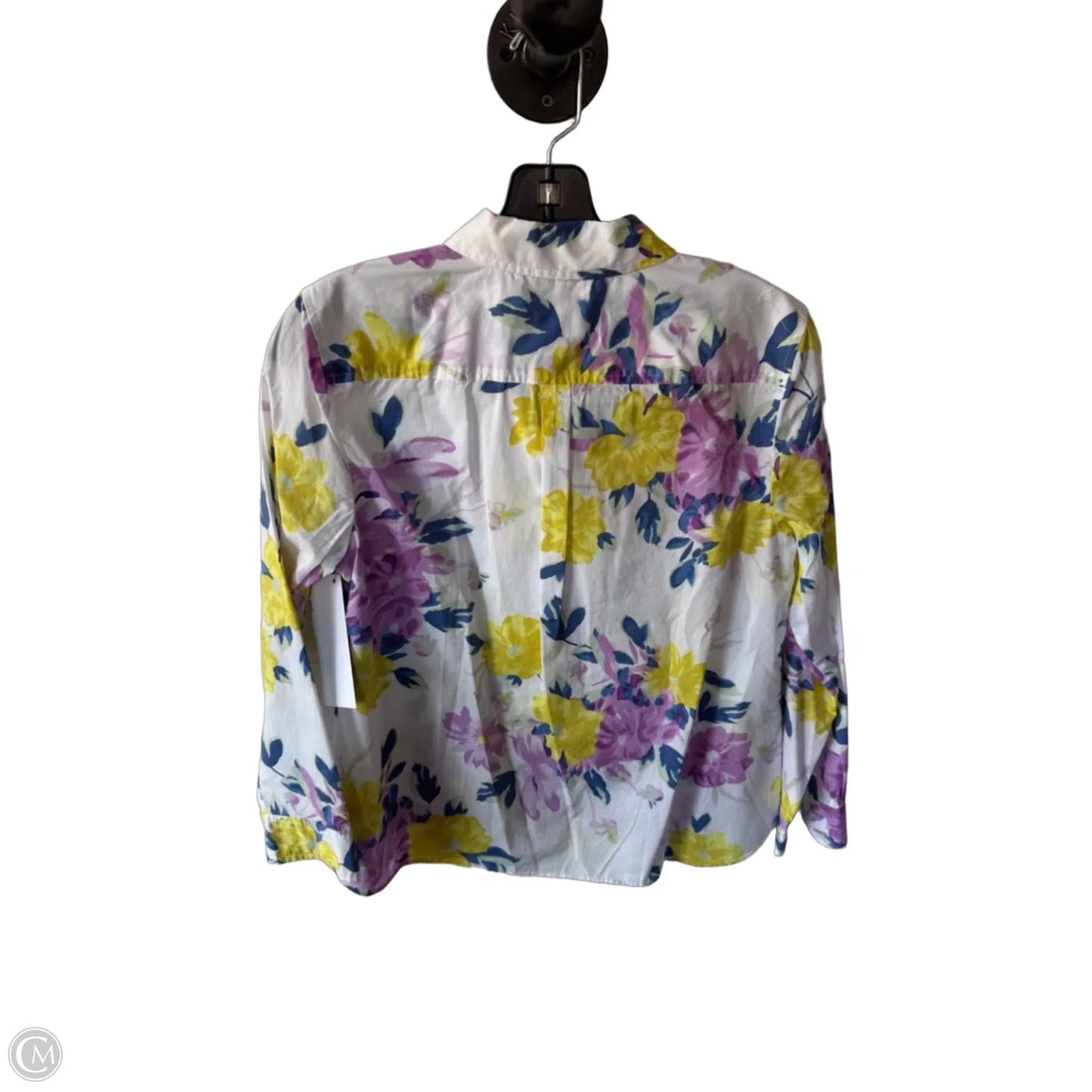 Top Long Sleeve By Talbots In Purple & White, Size: Mp