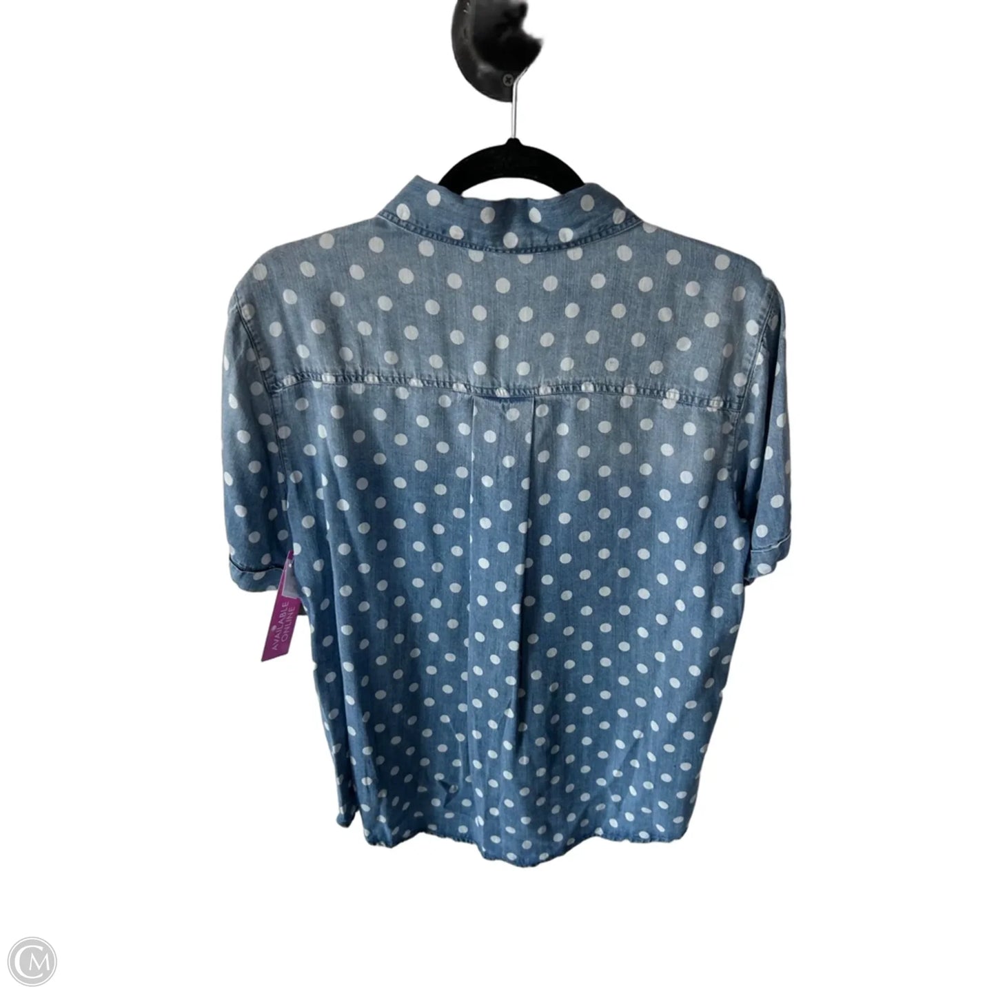 Top Short Sleeve By John Mark In Blue Denim, Size: M