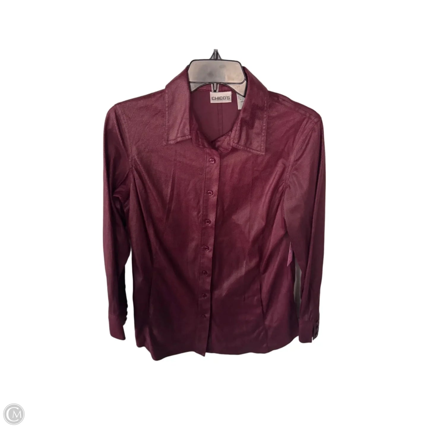 Jacket Shirt By Chicos In Red, Size: S