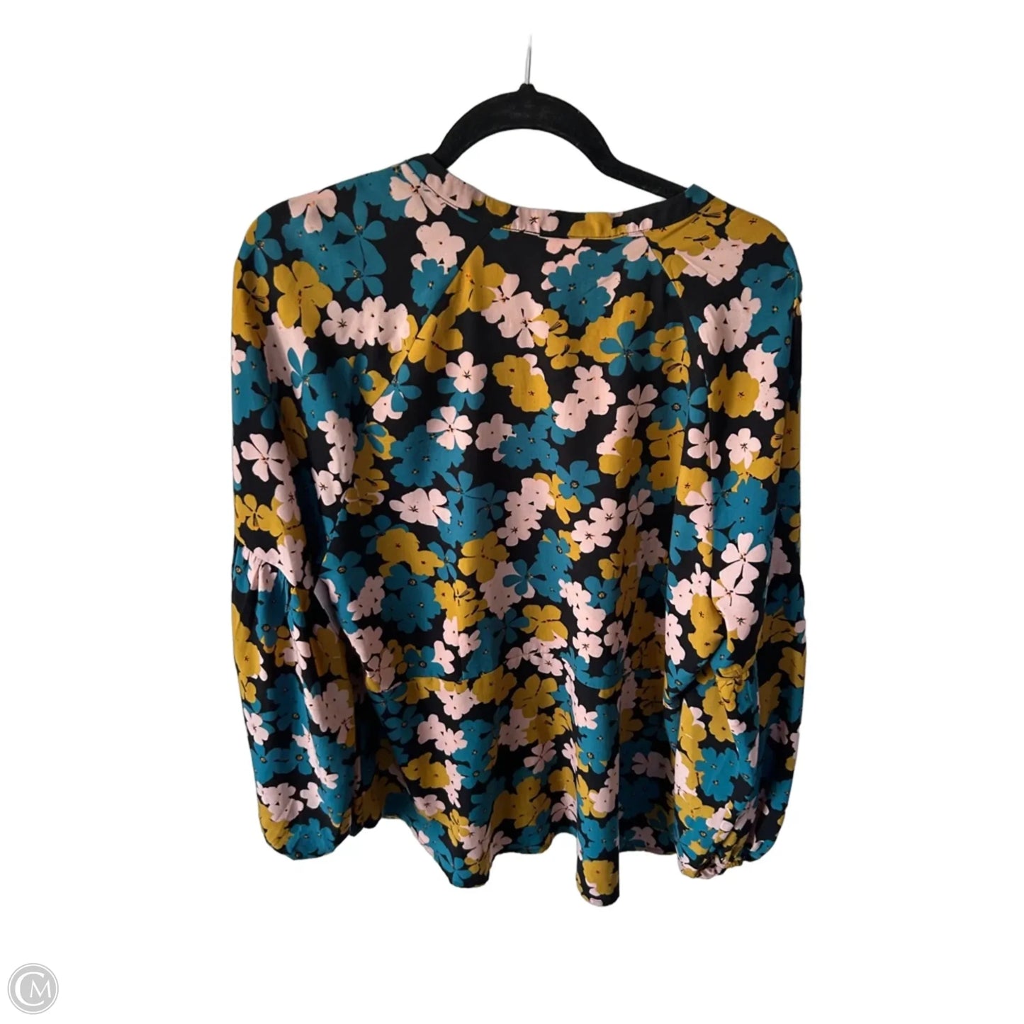 Top Long Sleeve By Cabi In Black & Blue, Size: Xl