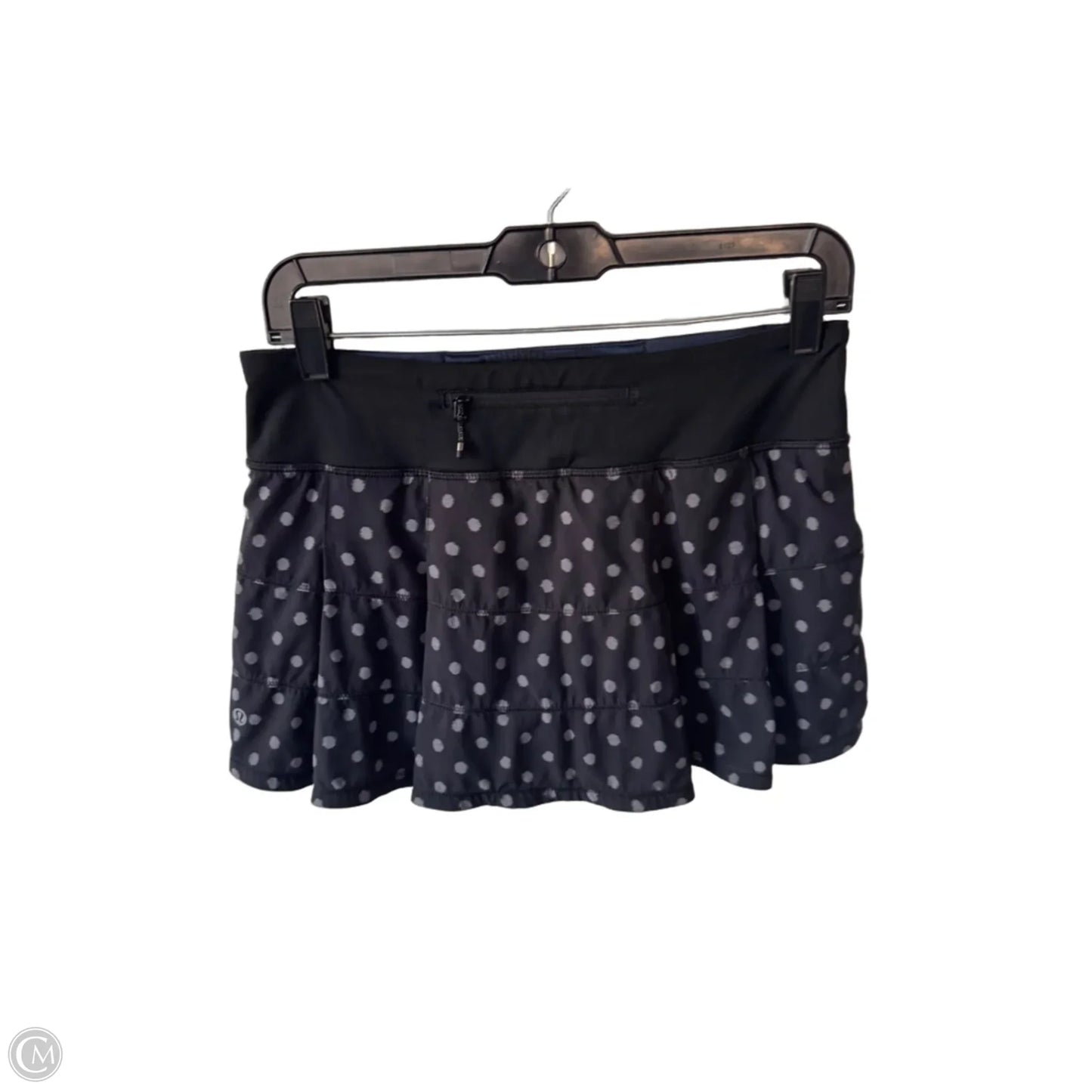 Athletic Skort By Lululemon In Black & Grey, Size: 6