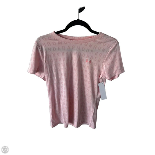 Athletic Top Short Sleeve By Under Armour In Pink, Size: S