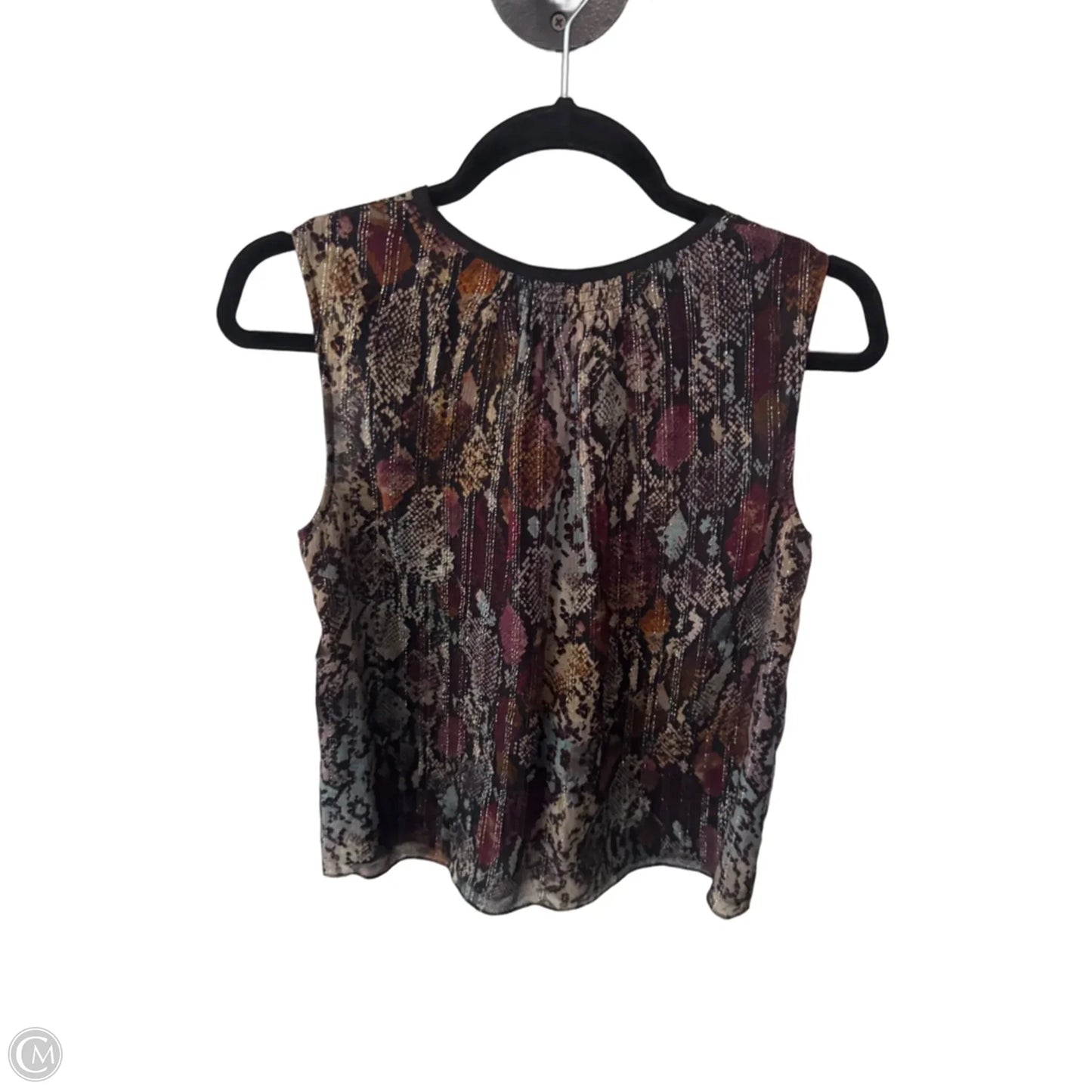 Top Sleeveless By Rebecca Taylor In Black & Tan, Size: S