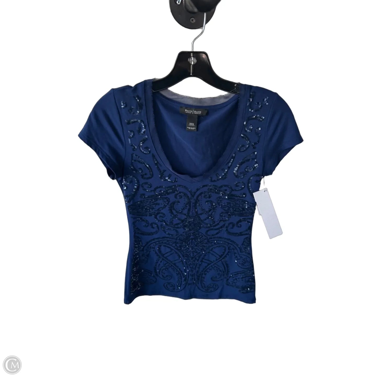 Top Short Sleeve By White House Black Market In Blue, Size: Xxs