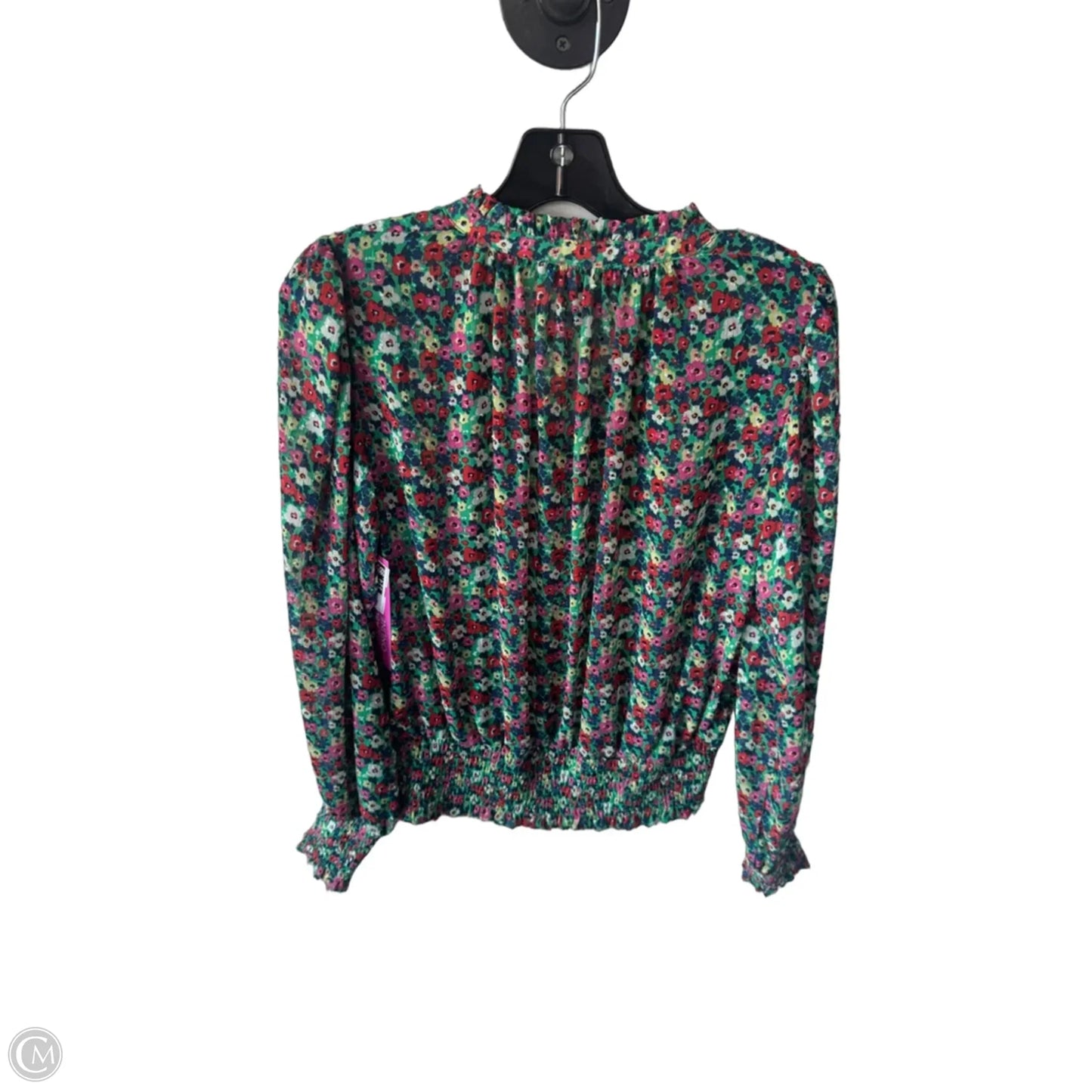 Top Long Sleeve By Nordstrom In Green & Pink, Size: S