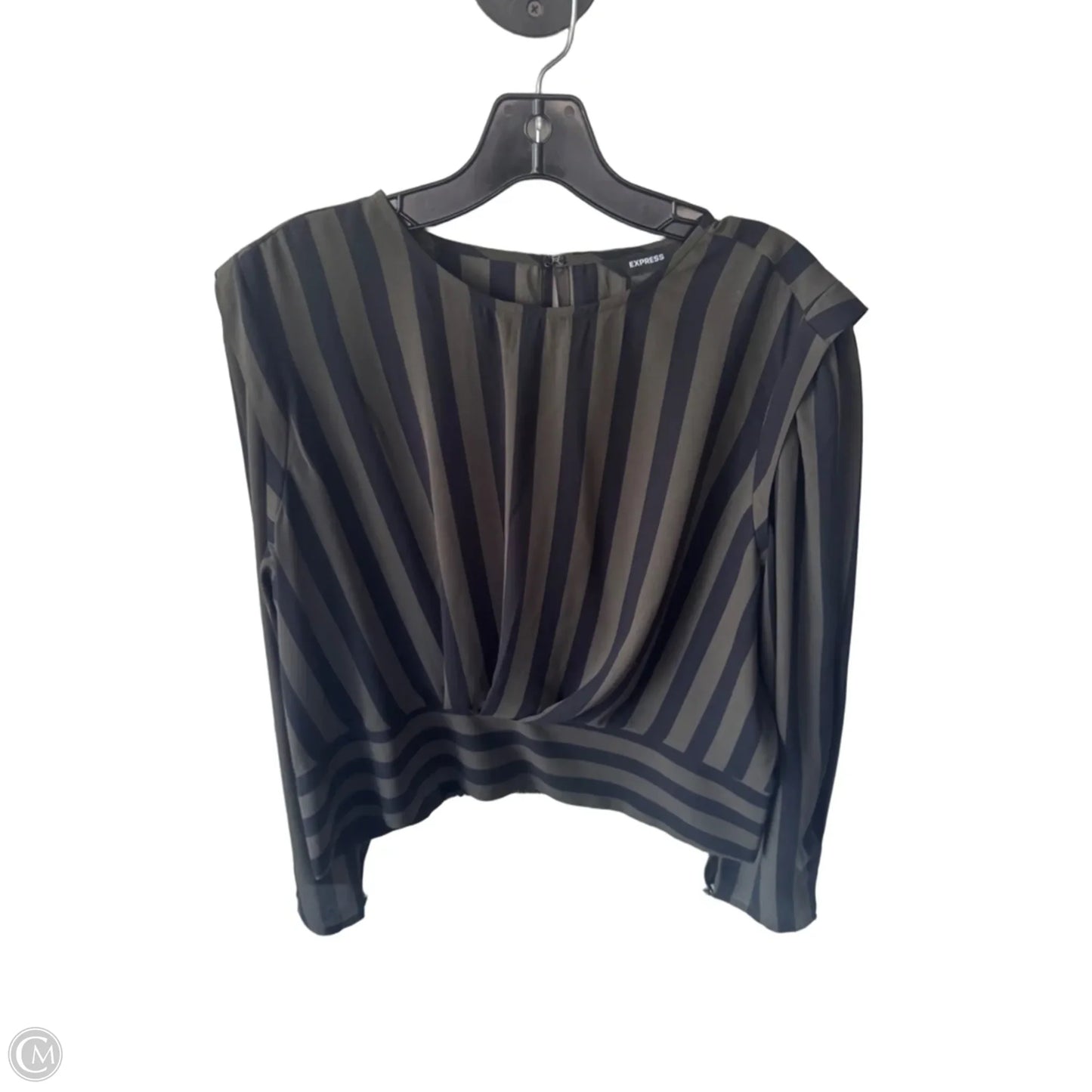 Top Long Sleeve By White House Black Market In Black & Green, Size: Xl