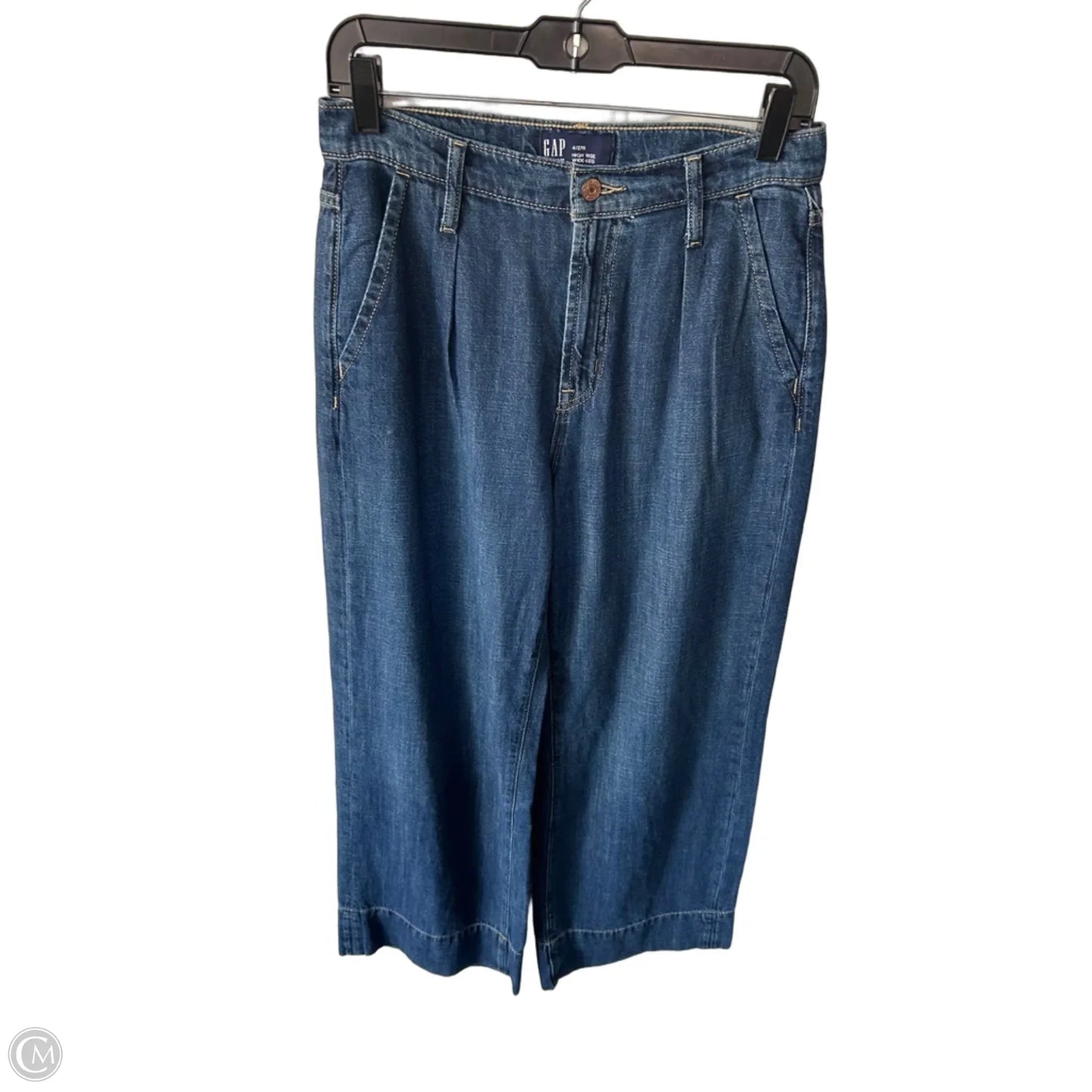 Jeans Wide Leg By Gap In Blue Denim, Size: 4