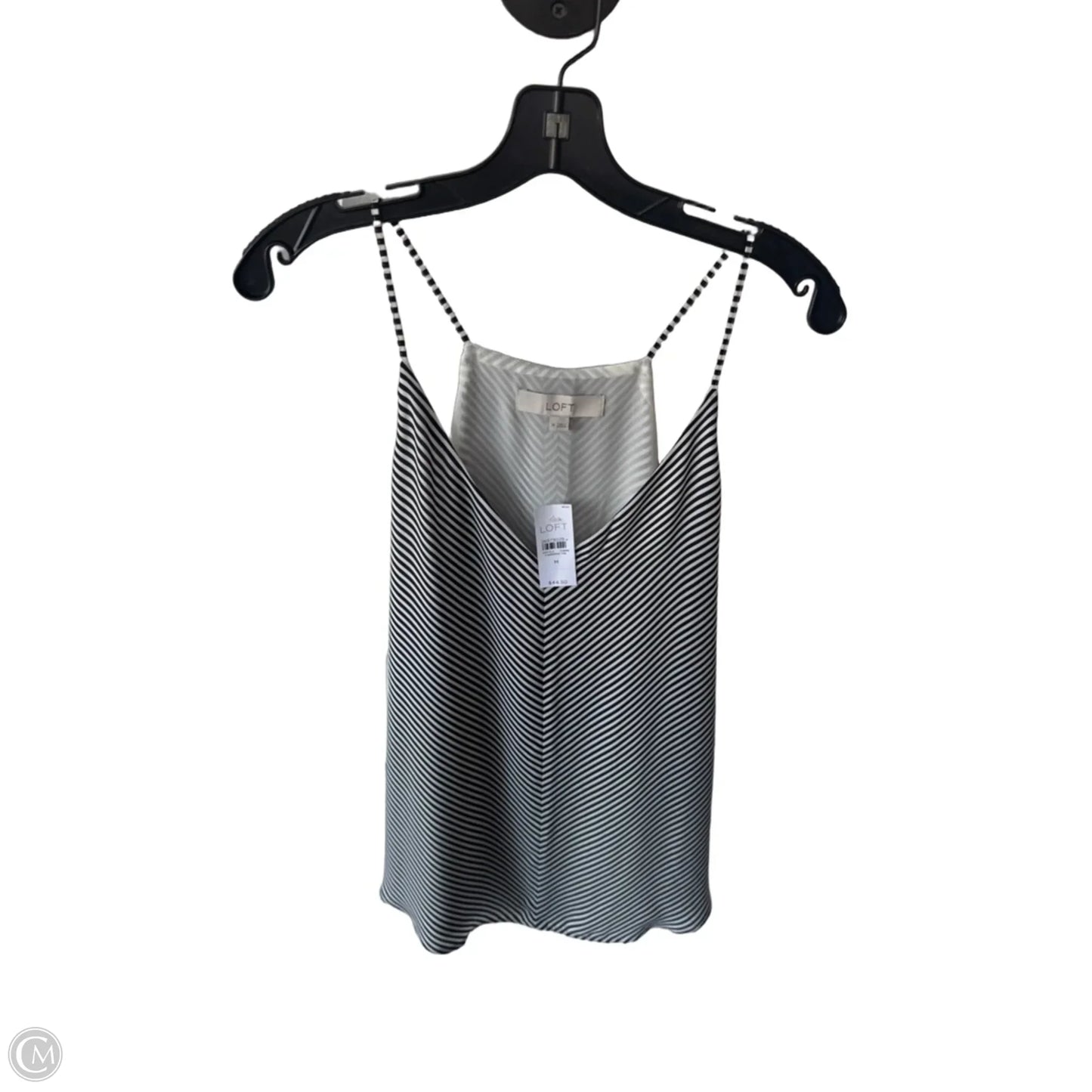 Top Sleeveless By Loft In Black & White, Size: M