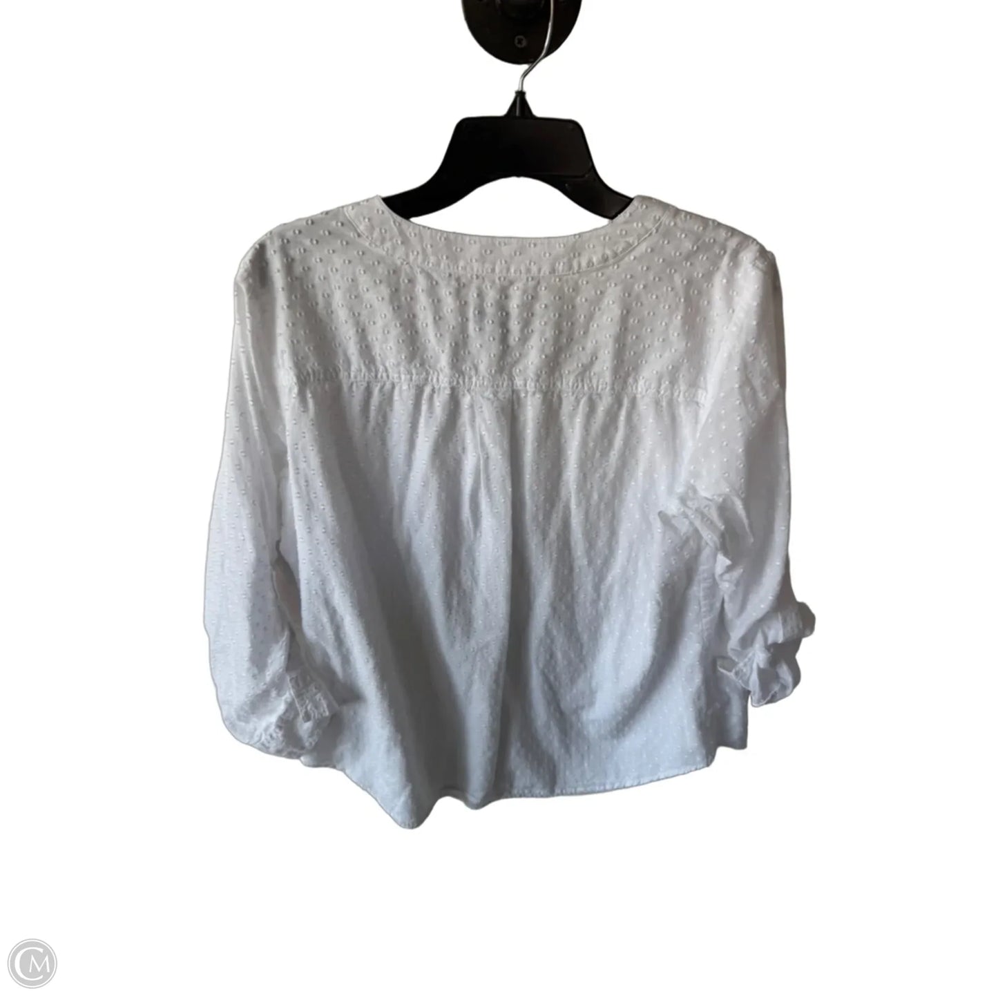 Top 3/4 Sleeve By Talbots In White, Size: 1x