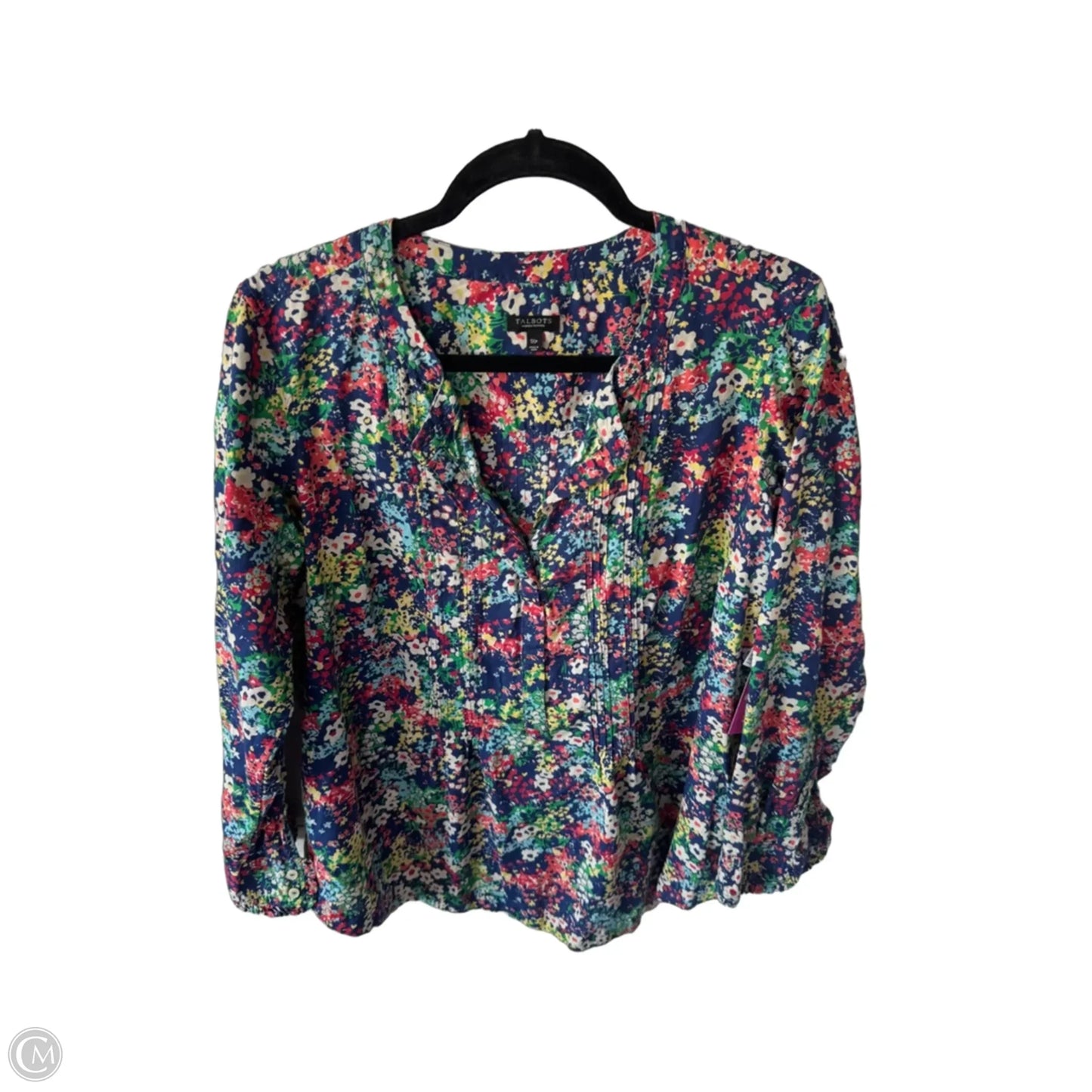 Top Long Sleeve By Talbots In Blue & Green, Size: 1x