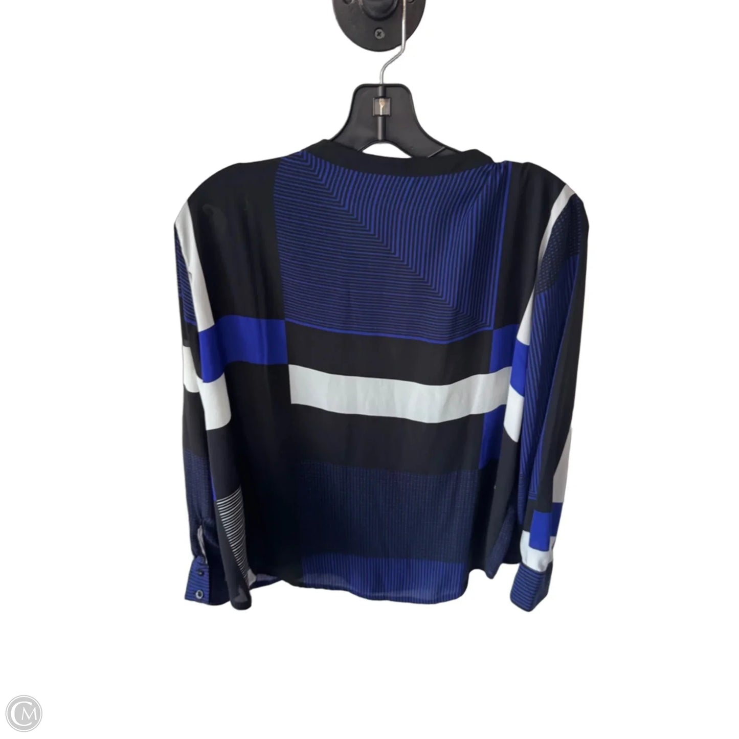 Top Long Sleeve By Chicos In Black & Blue, Size: Xl