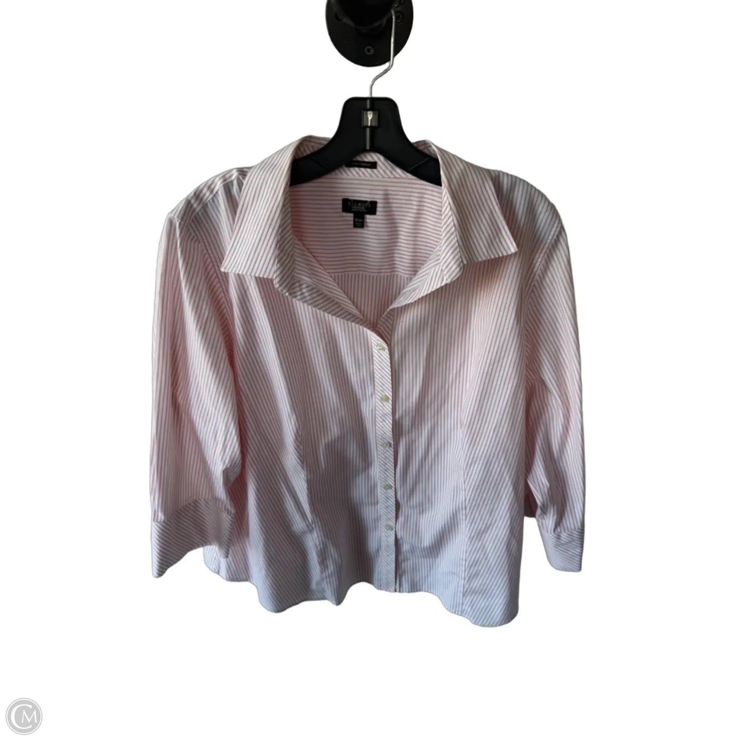 Top 3/4 Sleeve By Talbots In Red & White, Size: 1x
