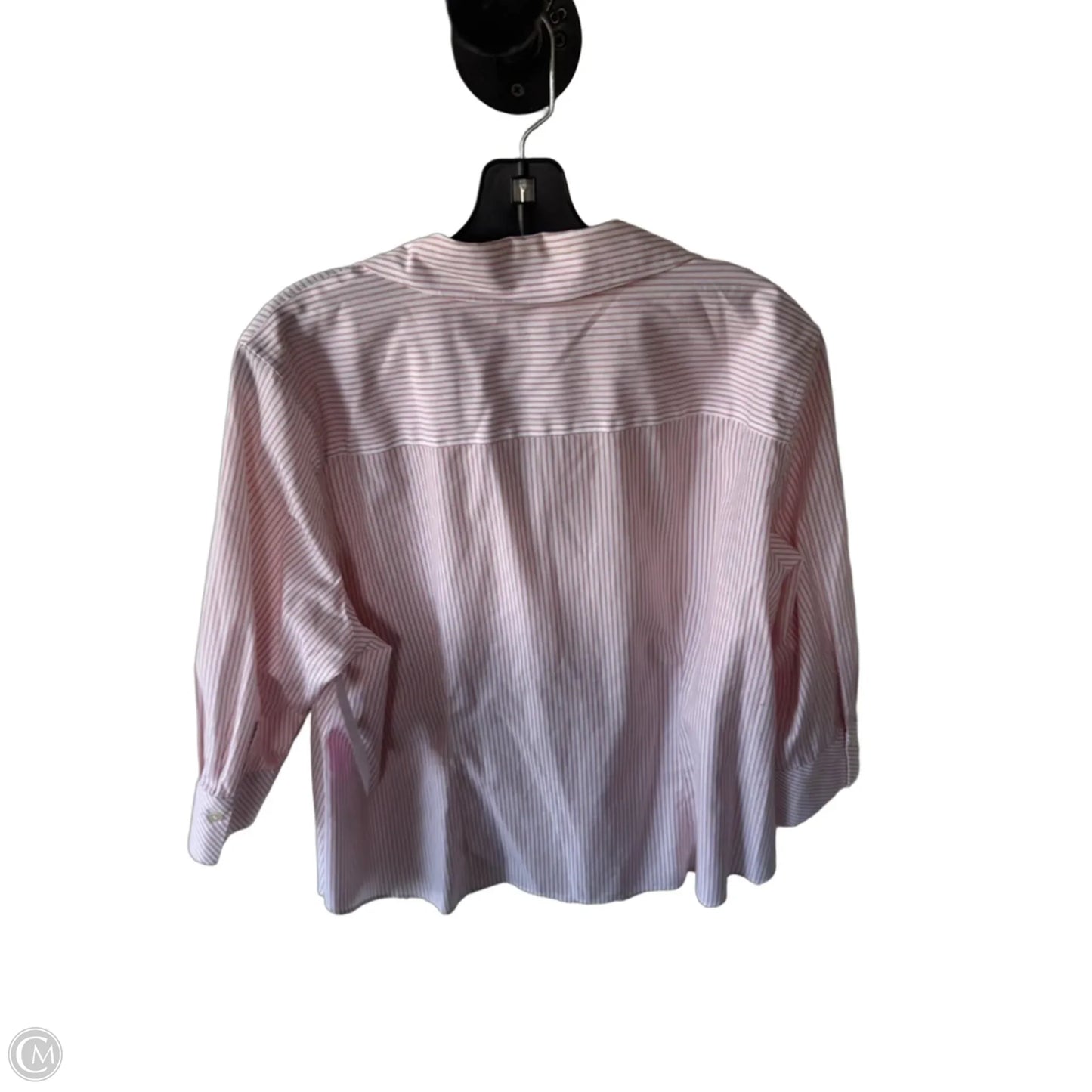 Top 3/4 Sleeve By Talbots In Red & White, Size: 1x