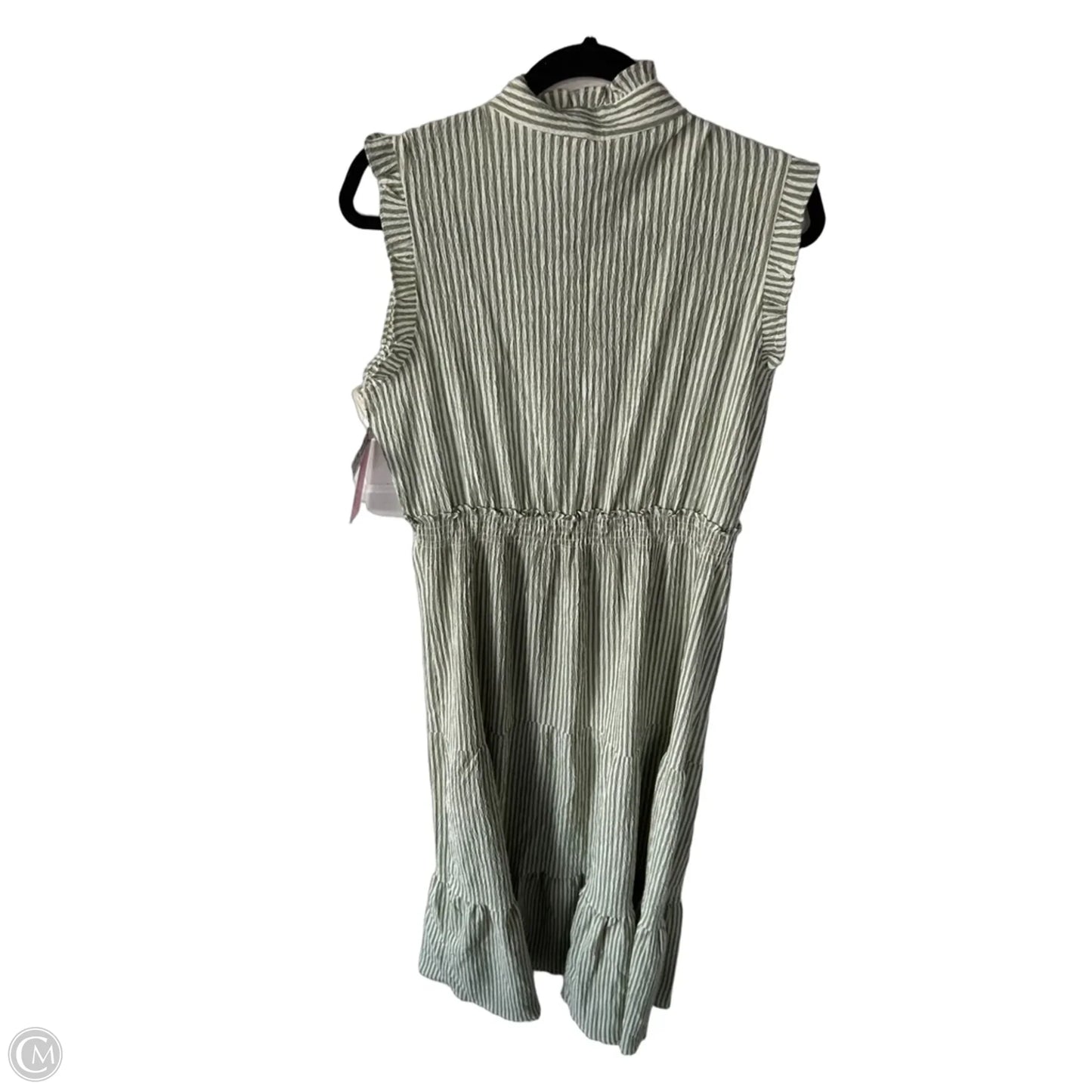 Dress Casual Maxi By Maggy London In Green & White, Size: L