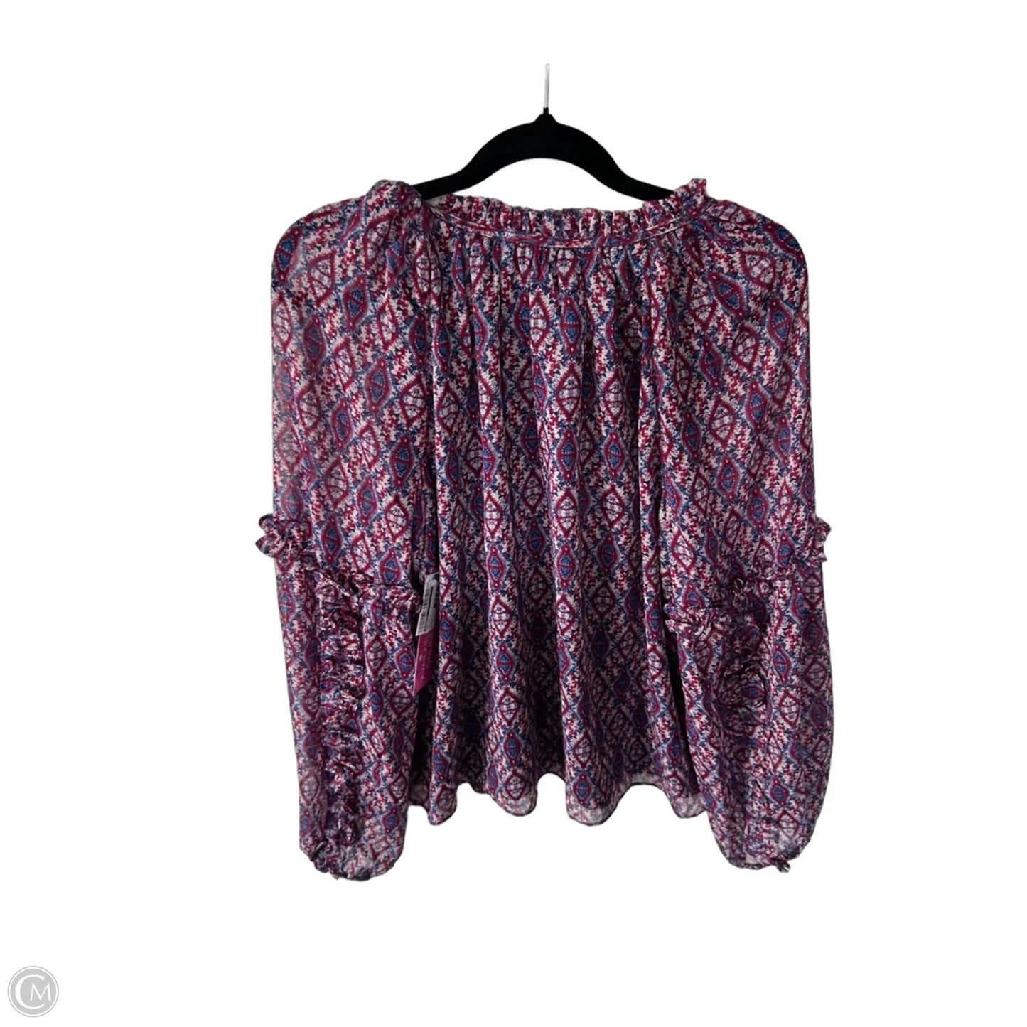 Top Long Sleeve By Evereve In Blue & Red, Size: M