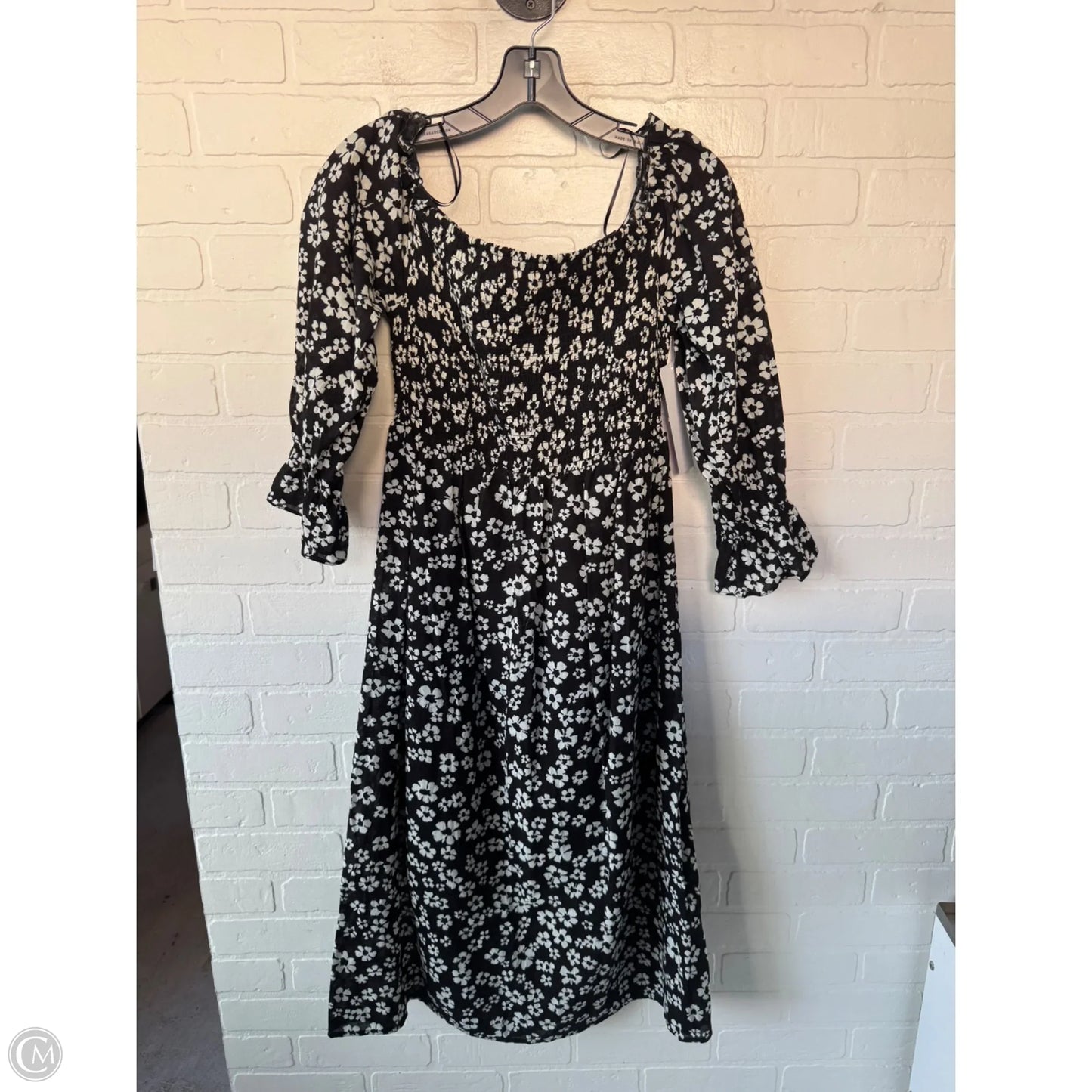 Dress Casual Midi By Who What Wear In Black & White, Size: S