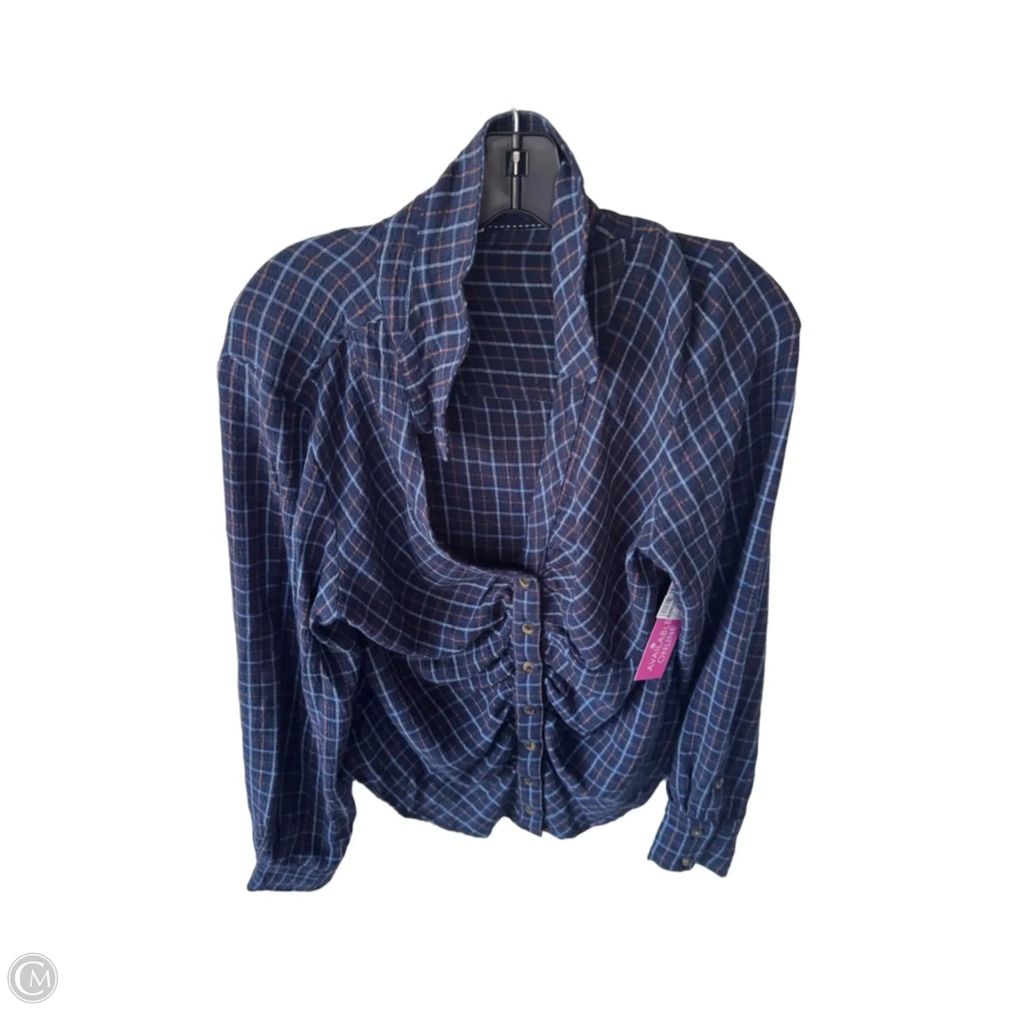 Top Long Sleeve By Pilcro In Blue & Orange, Size: M