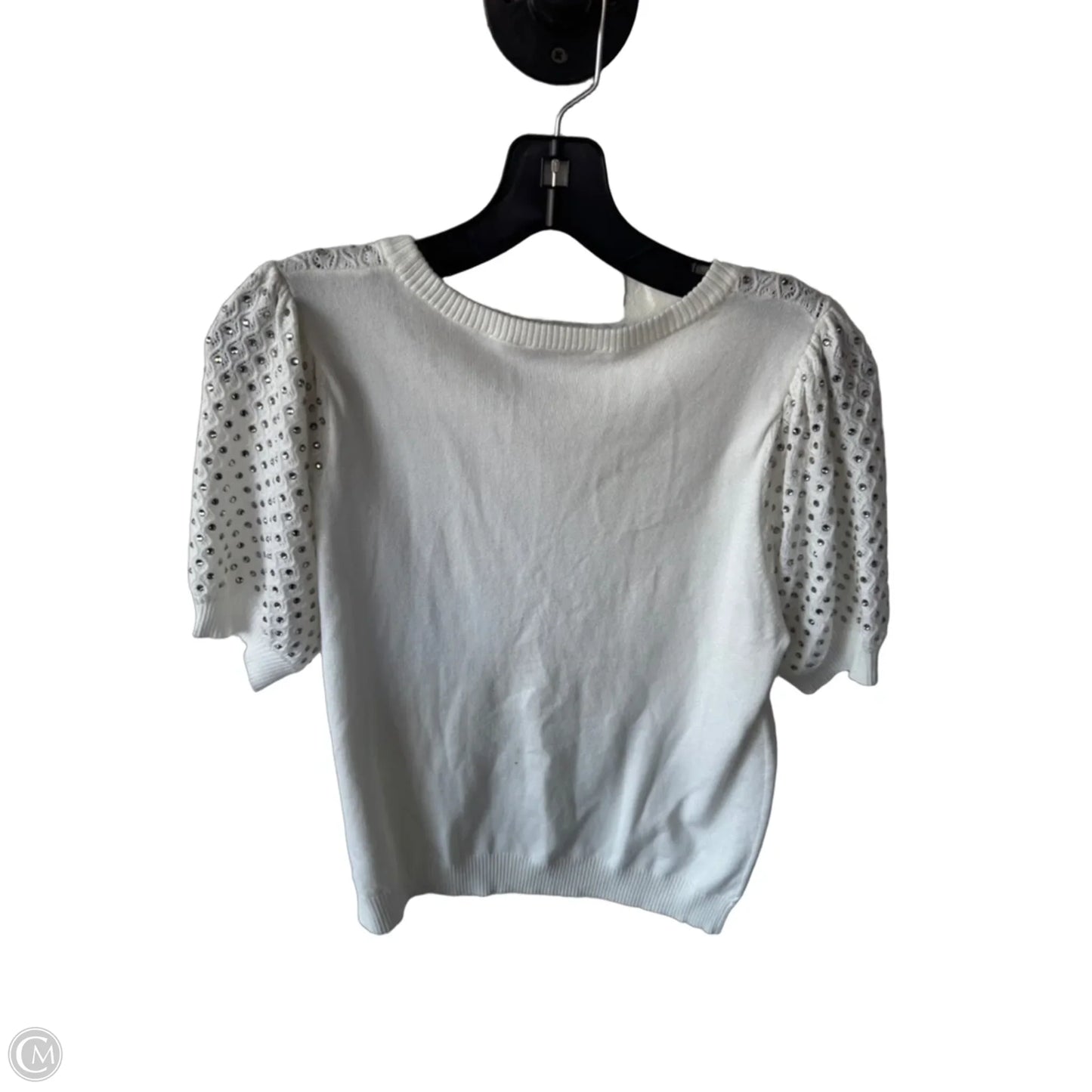 Sweater Short Sleeve By Belldini In Silver & White, Size: M