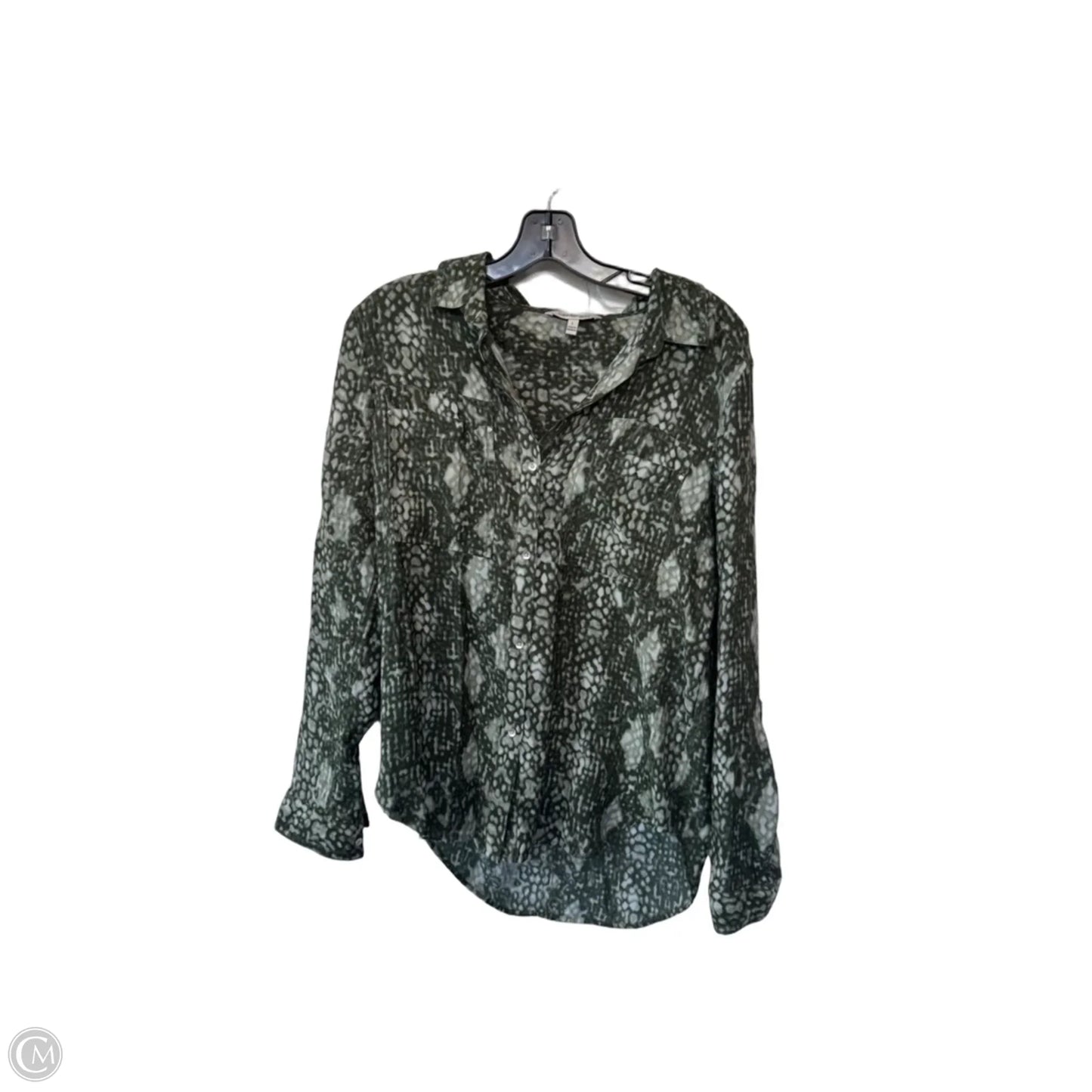 Top Long Sleeve By Calvin Klein In Green, Size: L