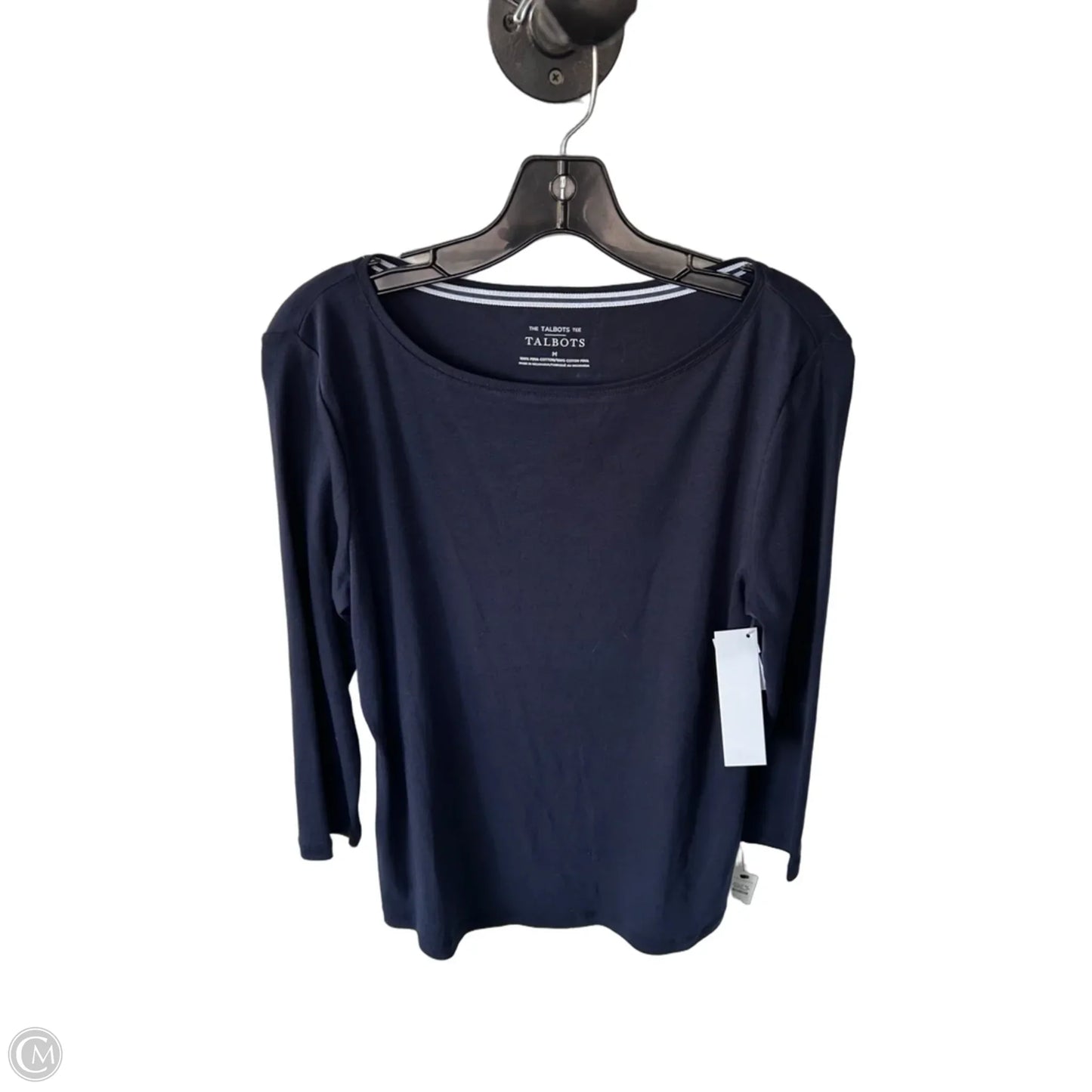 Top 3/4 Sleeve Basic By Talbots In Navy, Size: M