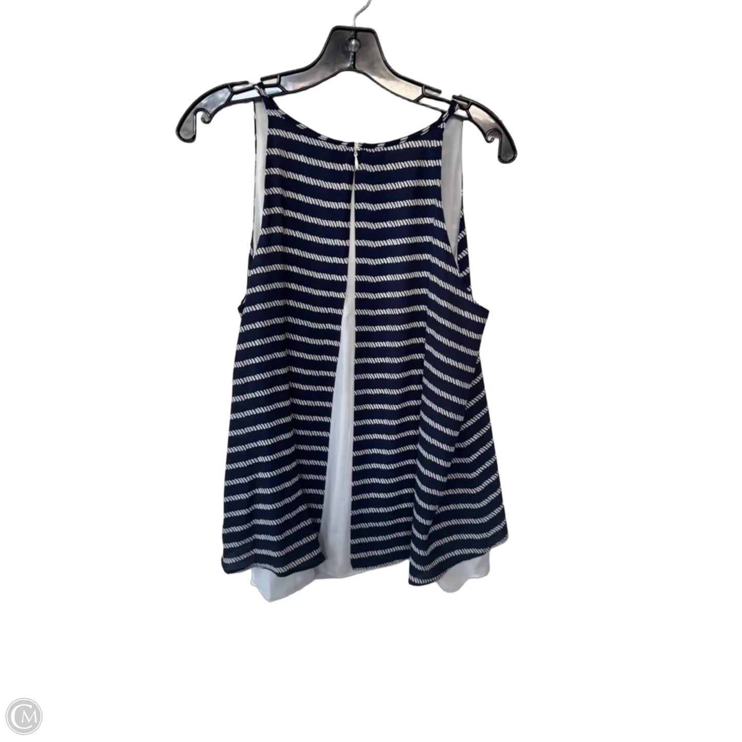 Top Sleeveless By Clothes Mentor In Blue & White, Size: M