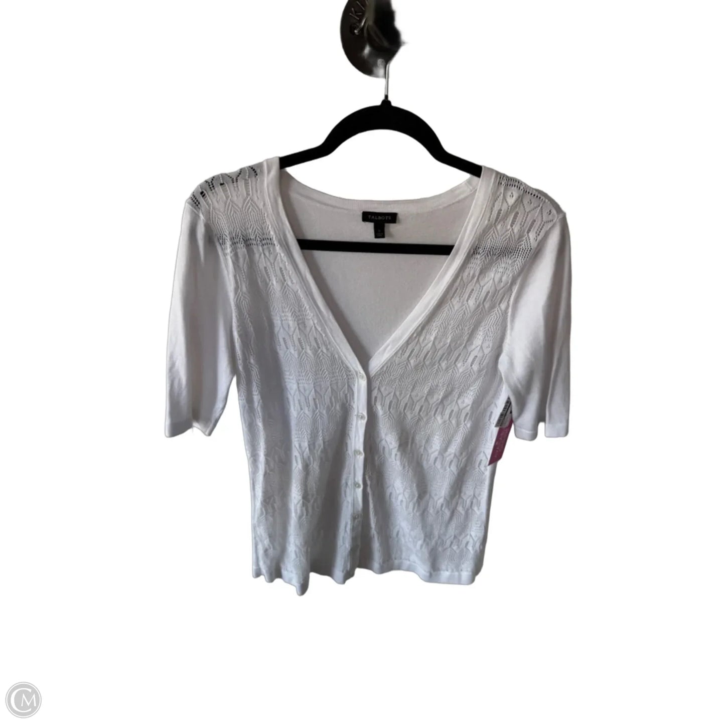Sweater Short Sleeve By Talbots In White, Size: S