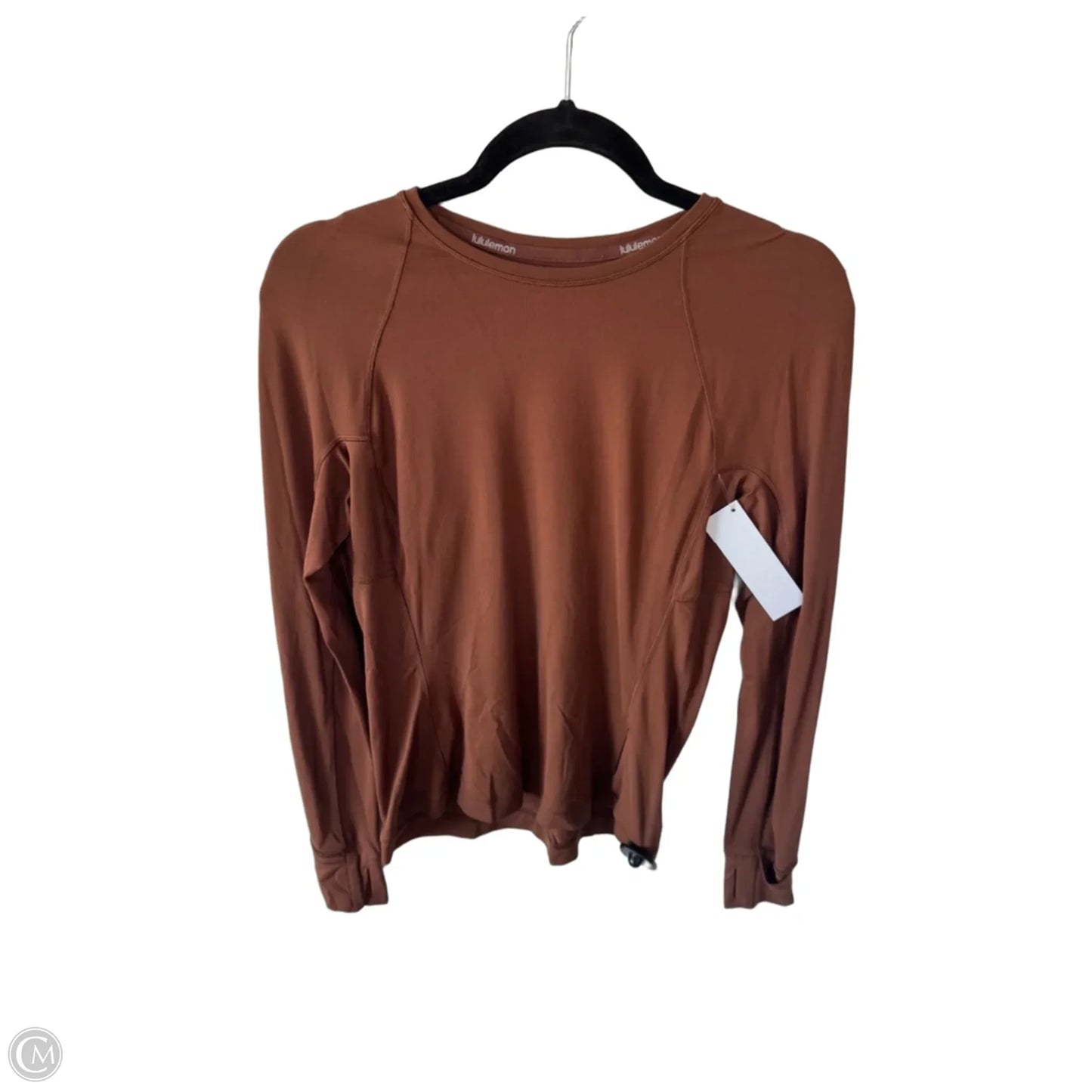 Athletic Top Long Sleeve Crewneck By Lululemon In Brown, Size: M